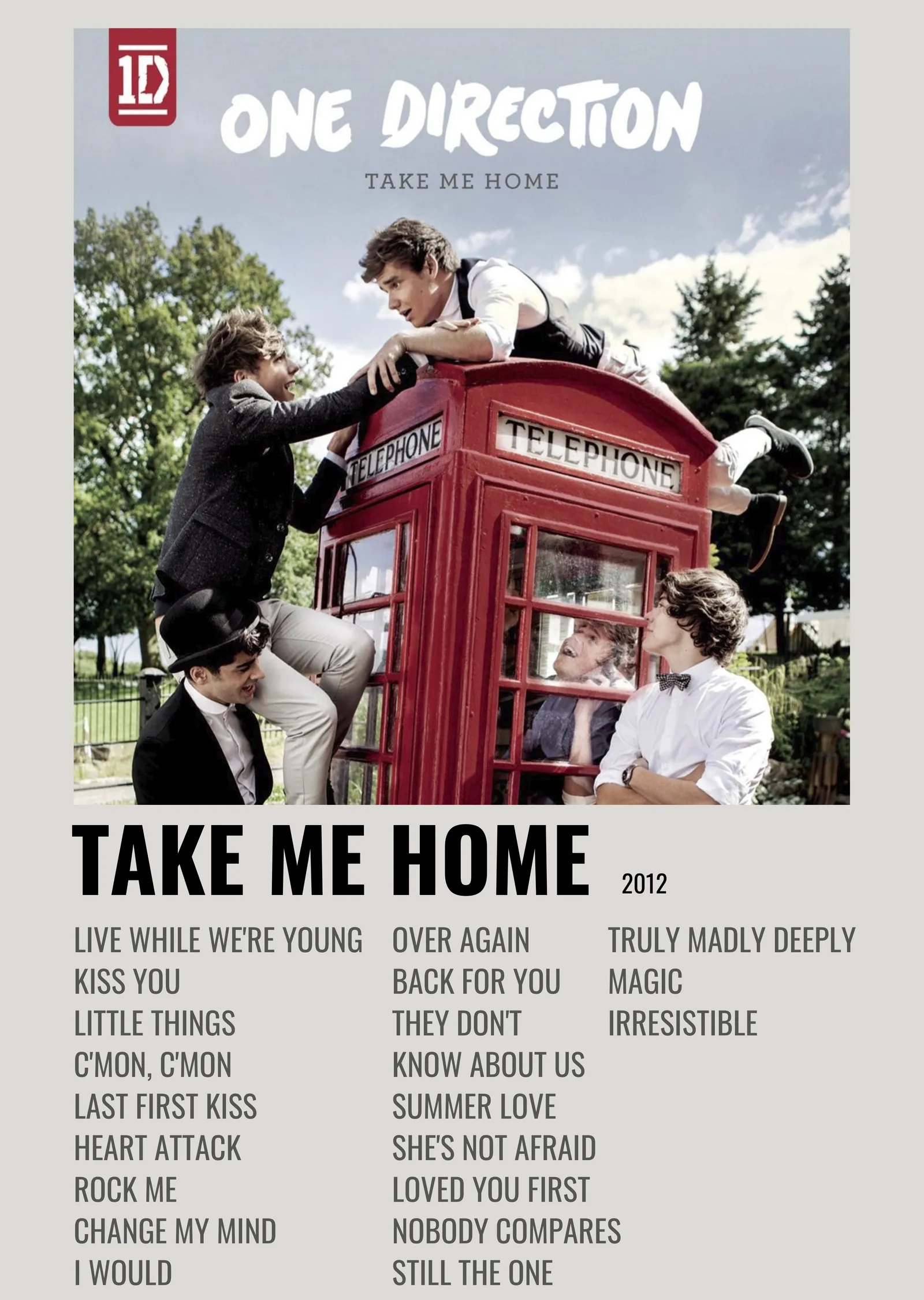 One Direction: Take Me Home metal tablo