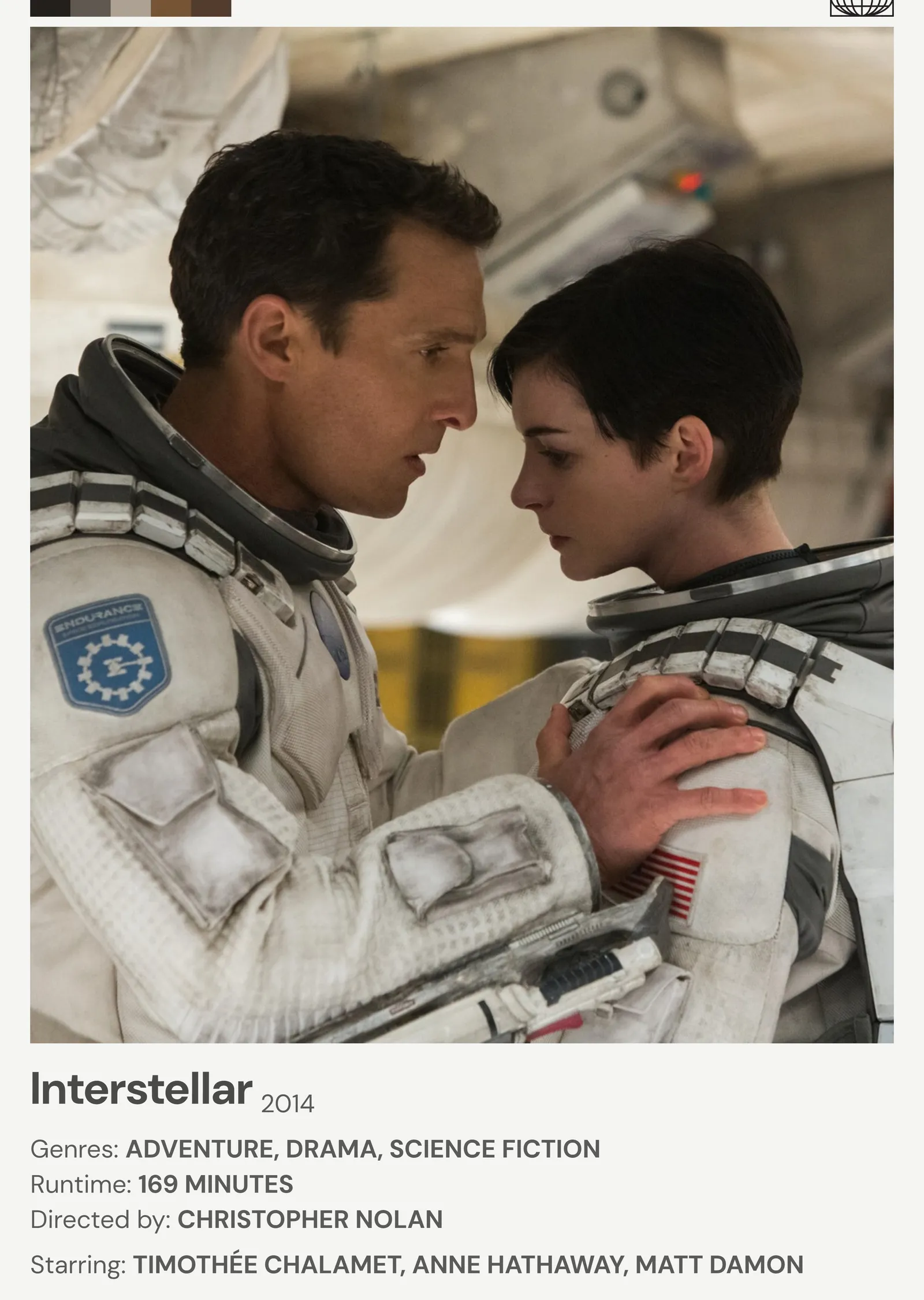 Interstellar Film metal tablo