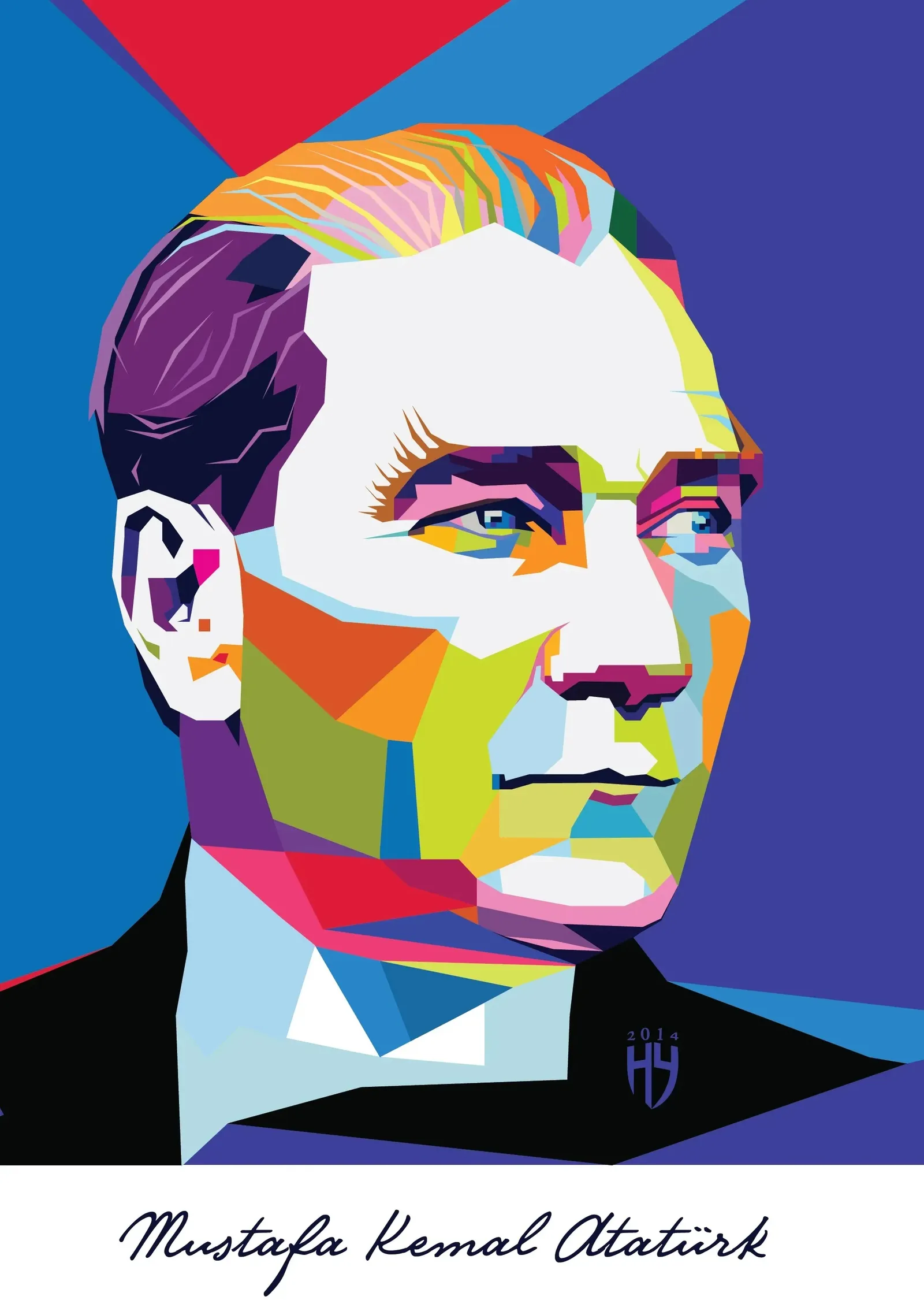 Mustafa Kemal Atatürk Geometrik Portresi metal tablo