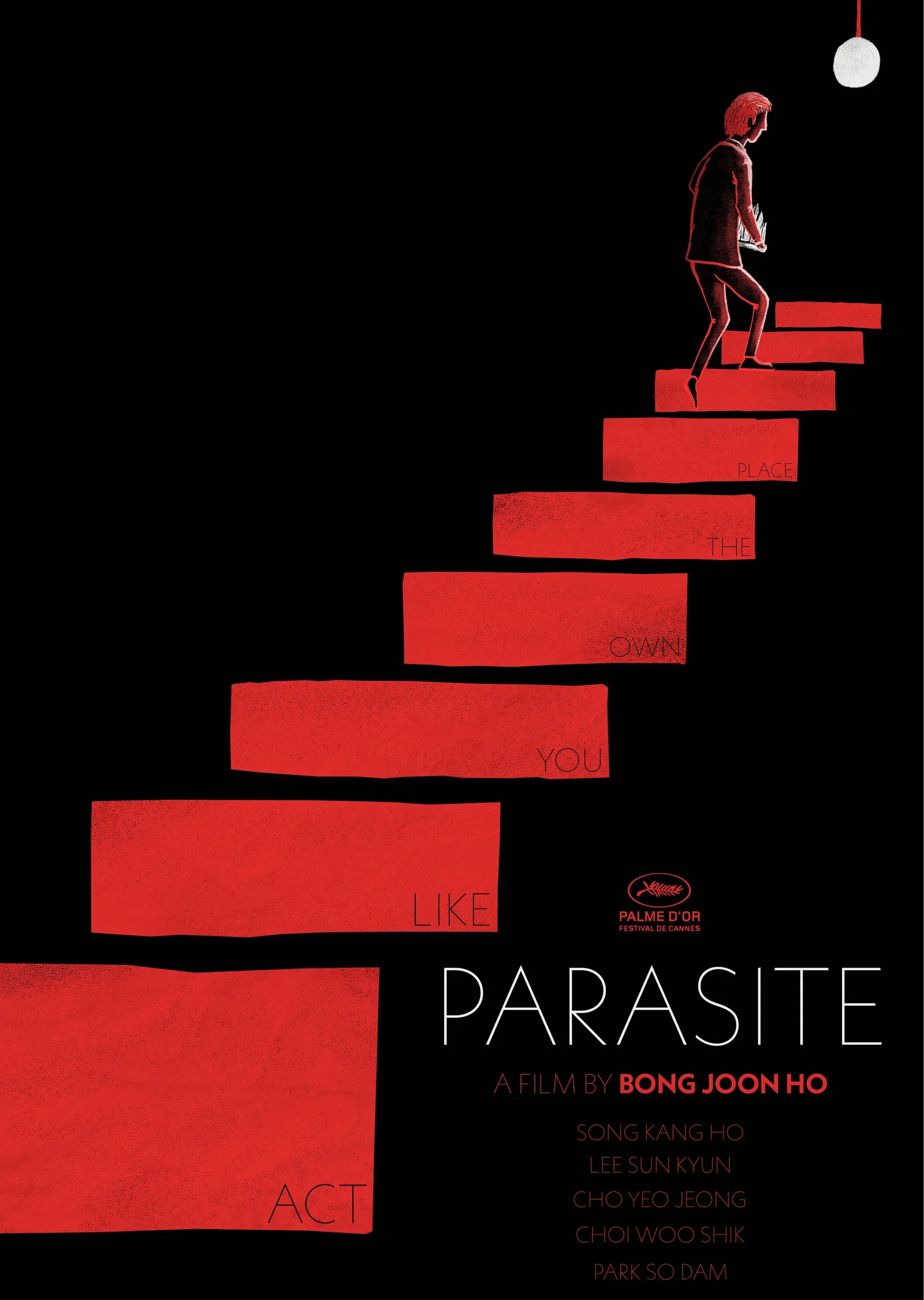 Kırmızı Basamaklı Parasite metal tablo