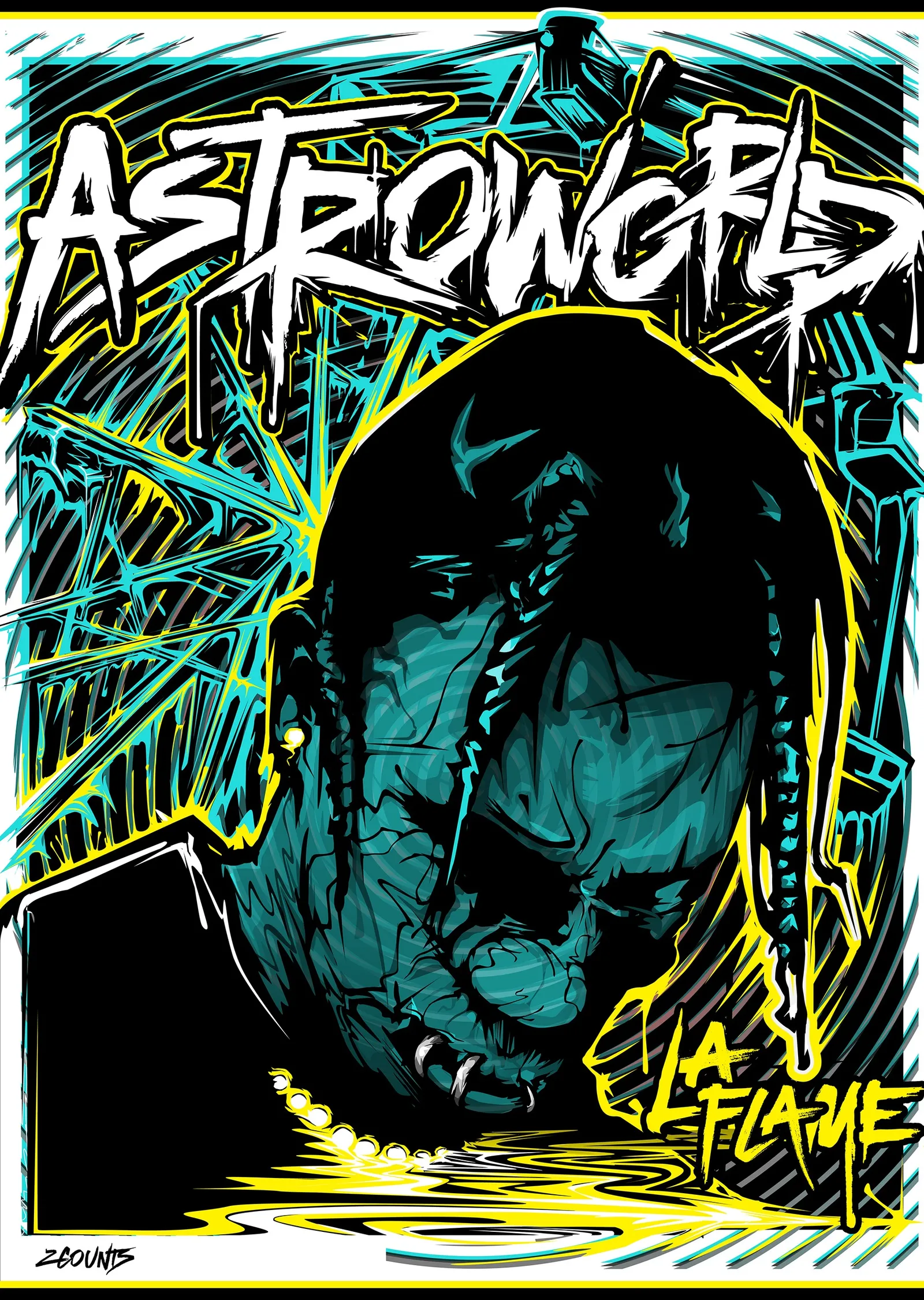 Astroworld La Flame metal tablo