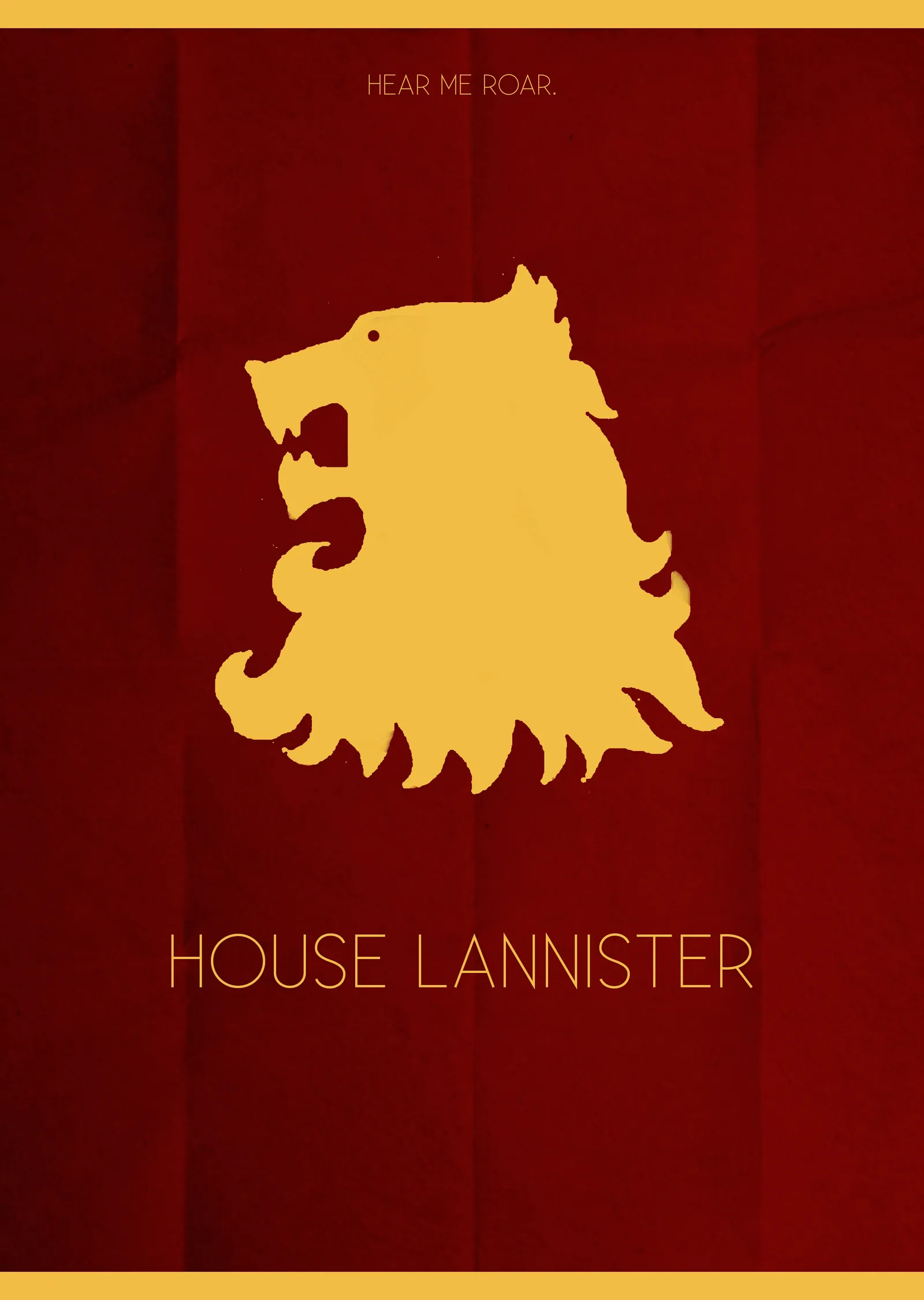 Game of Thrones: Lannister - Hear Me Roar metal tablo