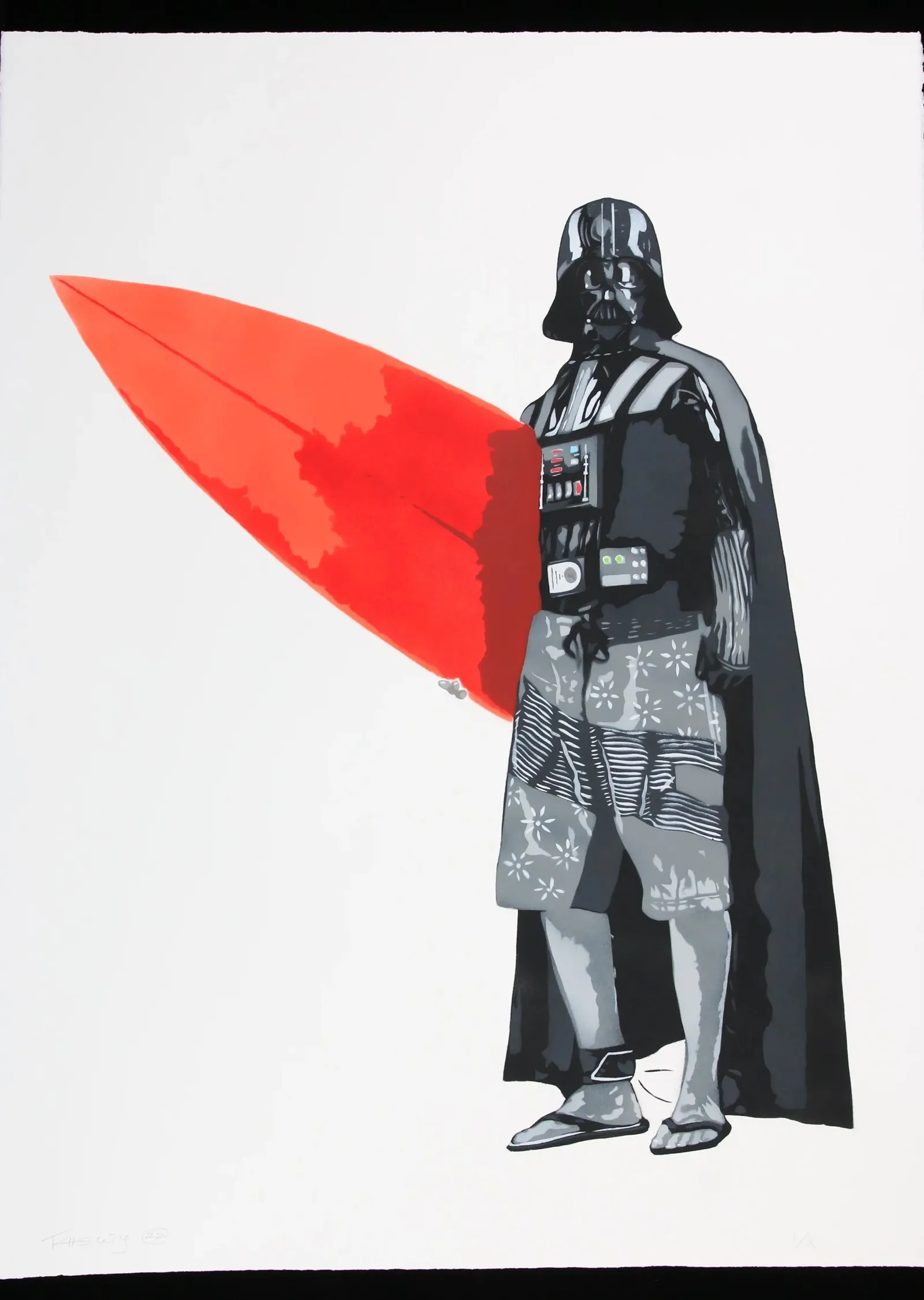 Darth Vader: Kırmızı Sörf Tahtalı metal tablo