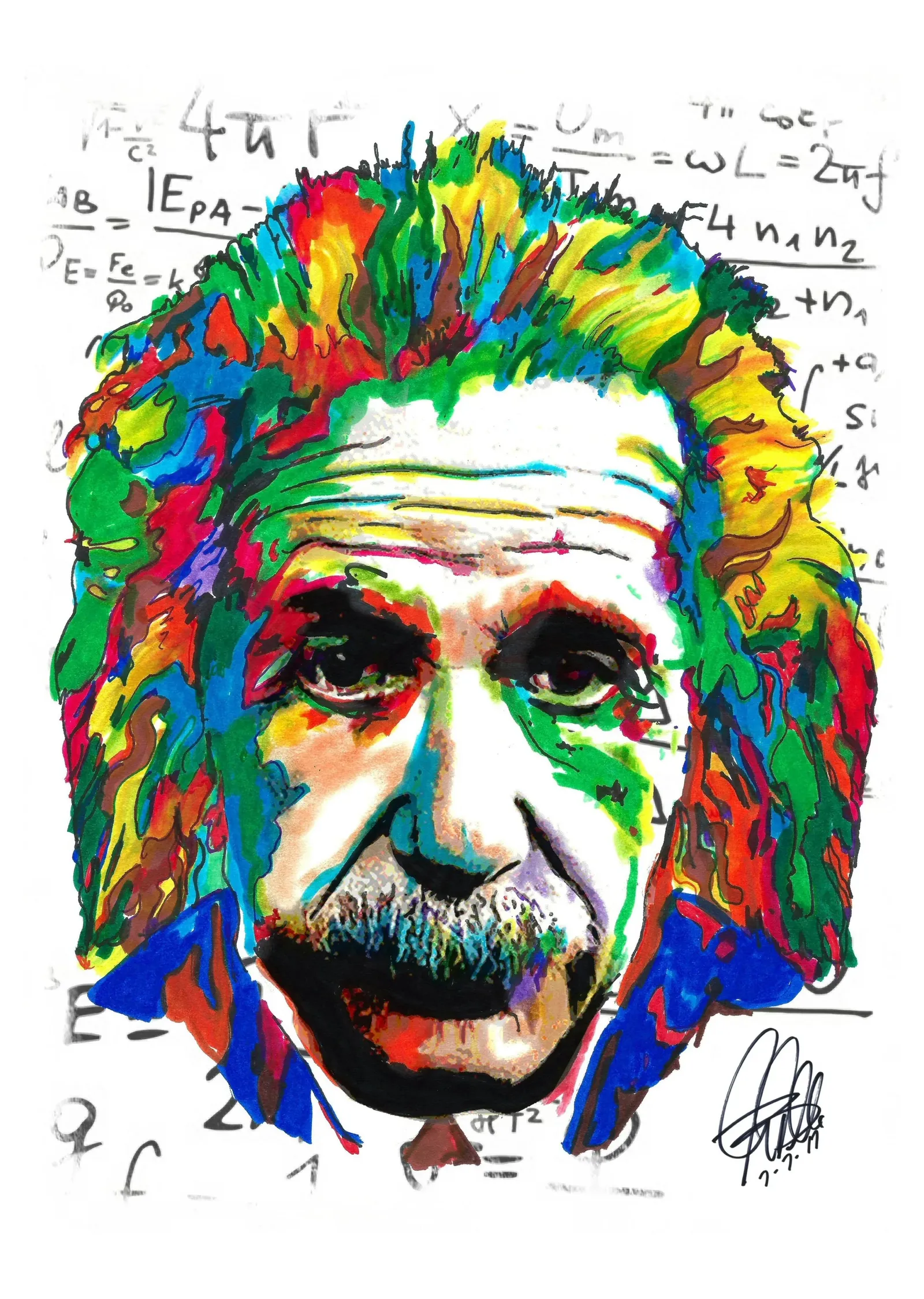 Albert Einstein: Bilim ve Sanatın Buluşması metal tablo