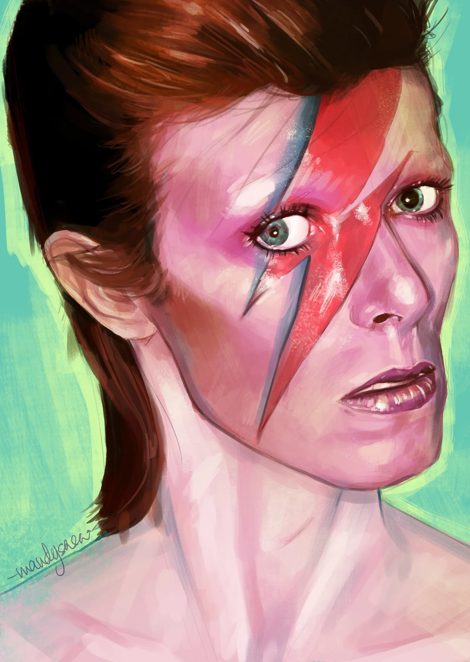 David Bowie: Ziggy Stardust Portresi metal tablo