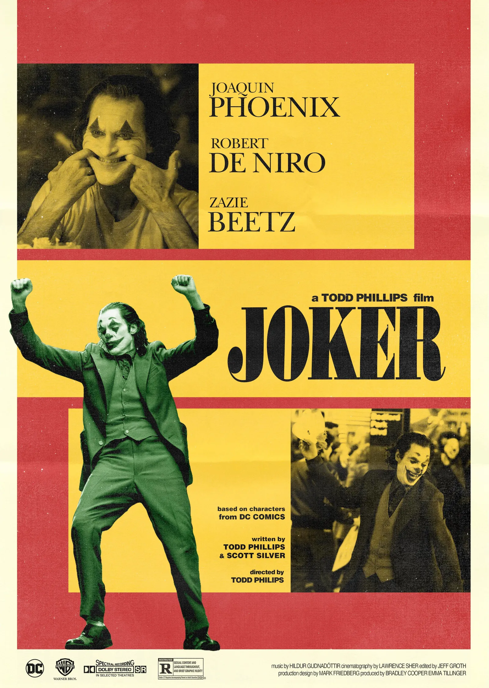 Joker - Red and Yellow Colorblock Portrait metal tablo