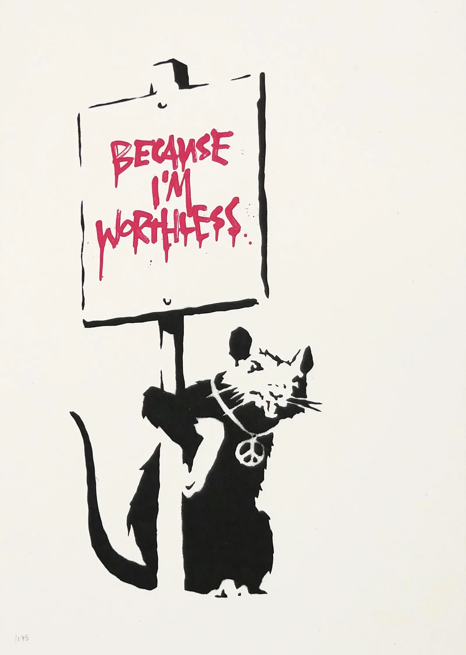 Banksy: Çünkü Değersizim metal tablo