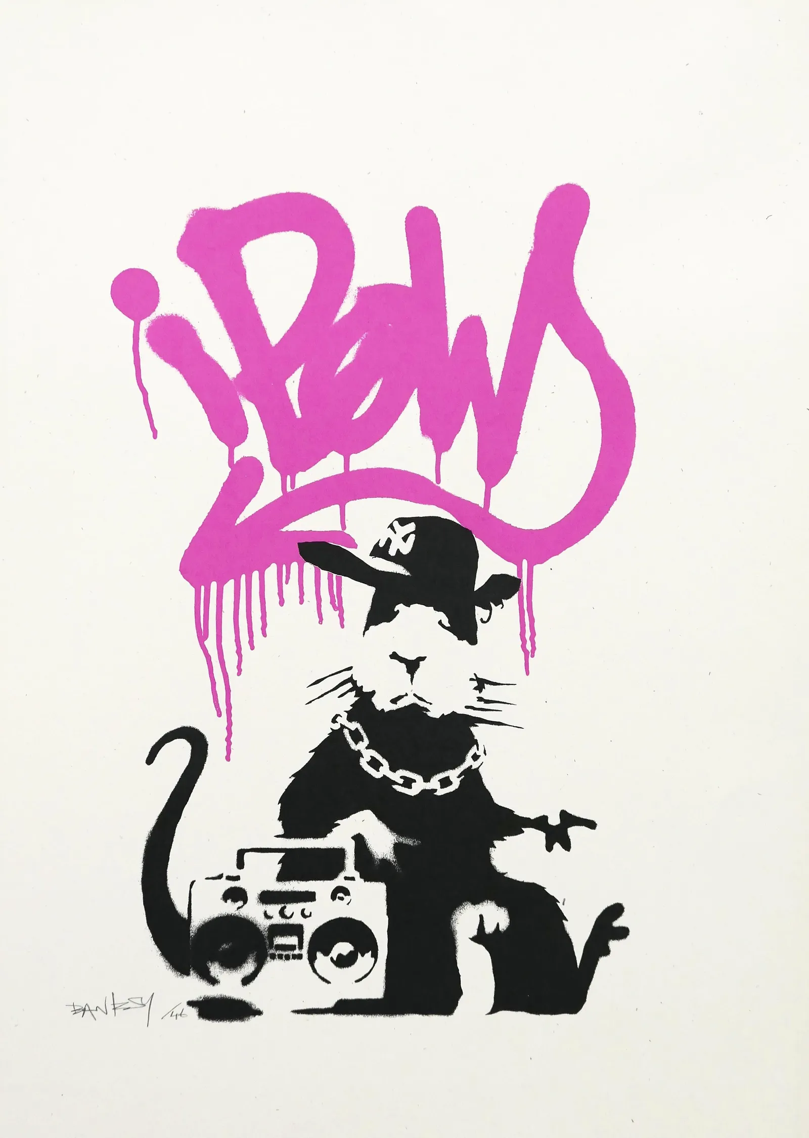 Banksy: Gangsta Rat, Pembe metal tablo