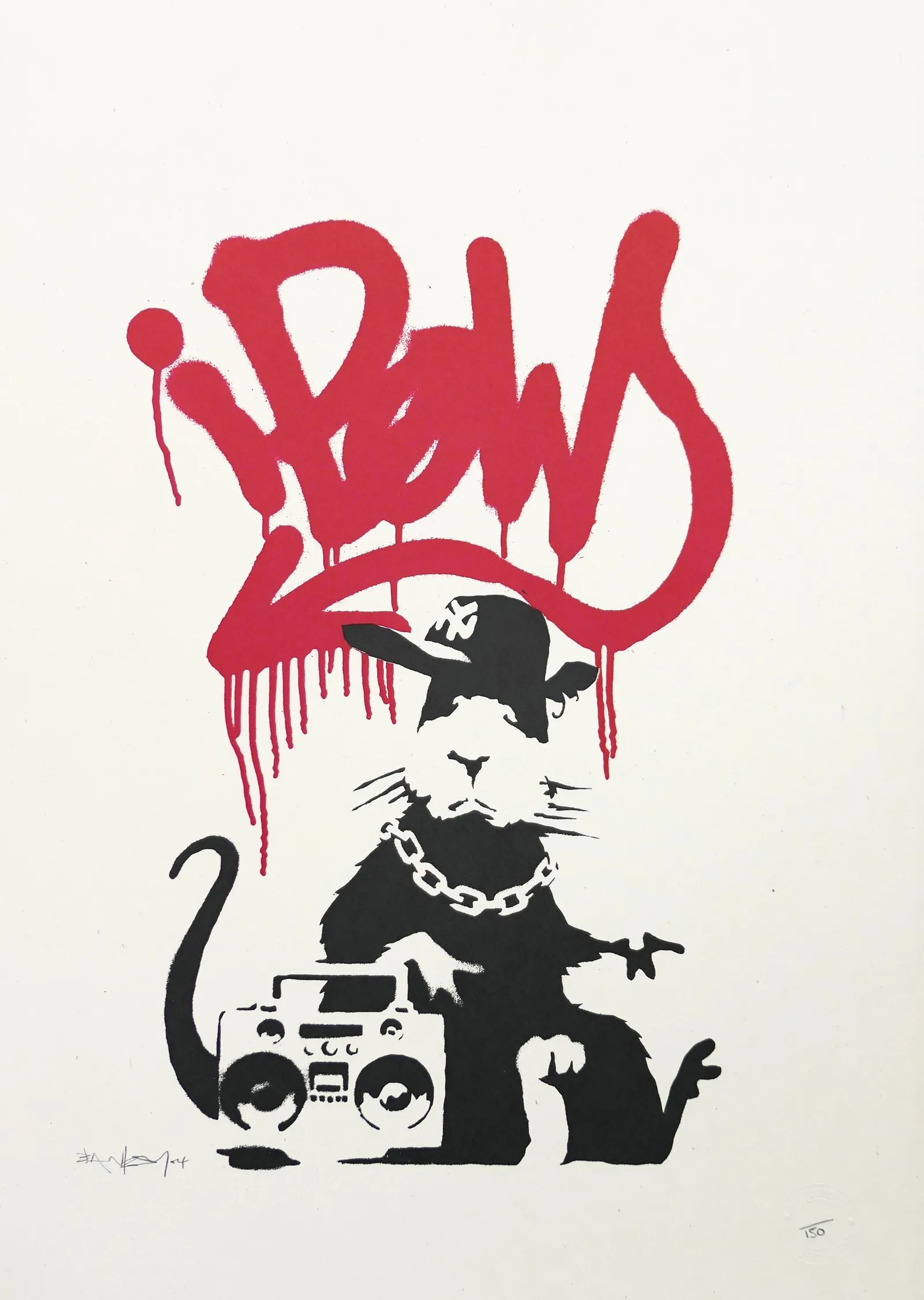 Banksy: Gangsta Rat metal tablo