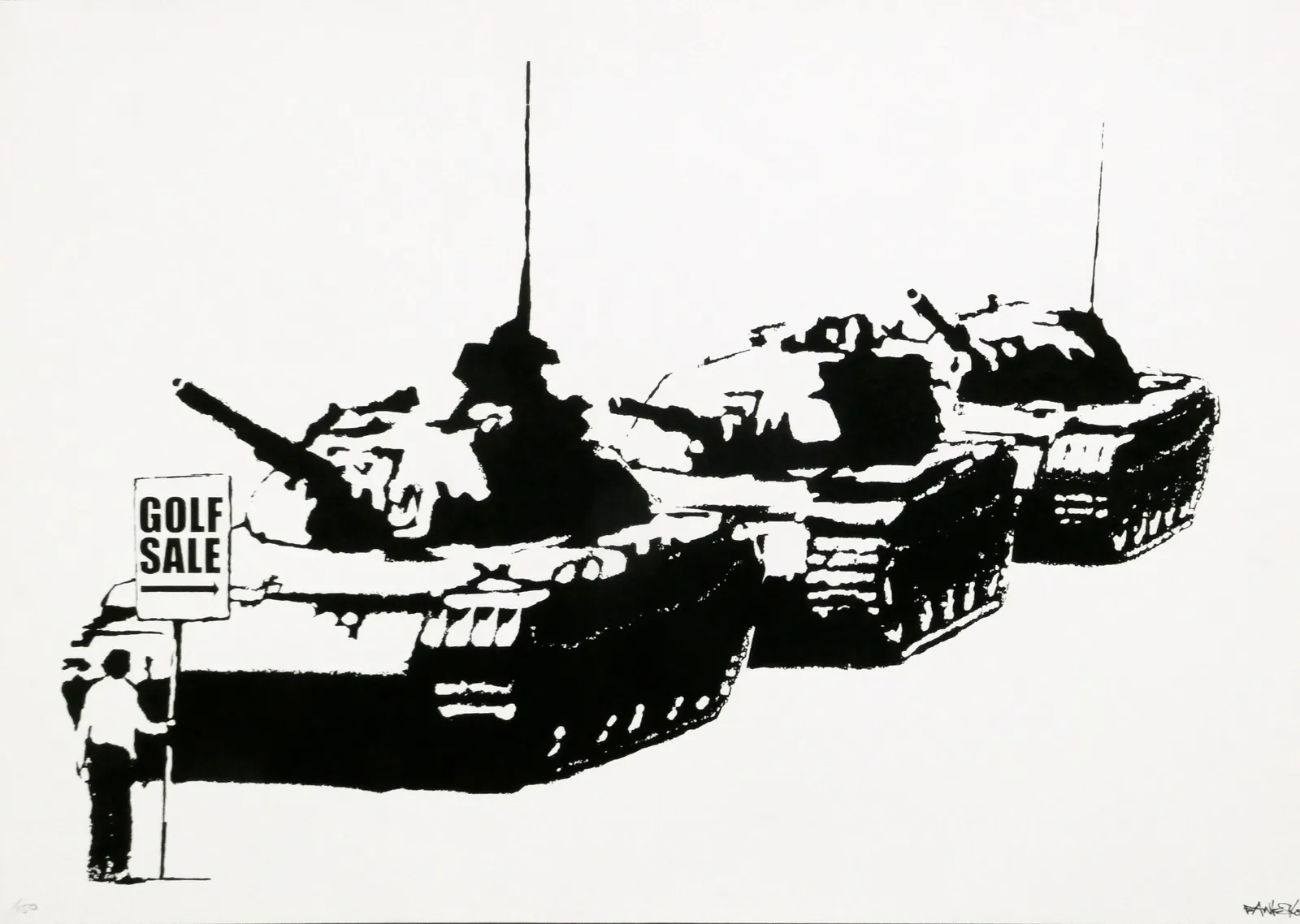Banksy: Golf Sale metal tablo