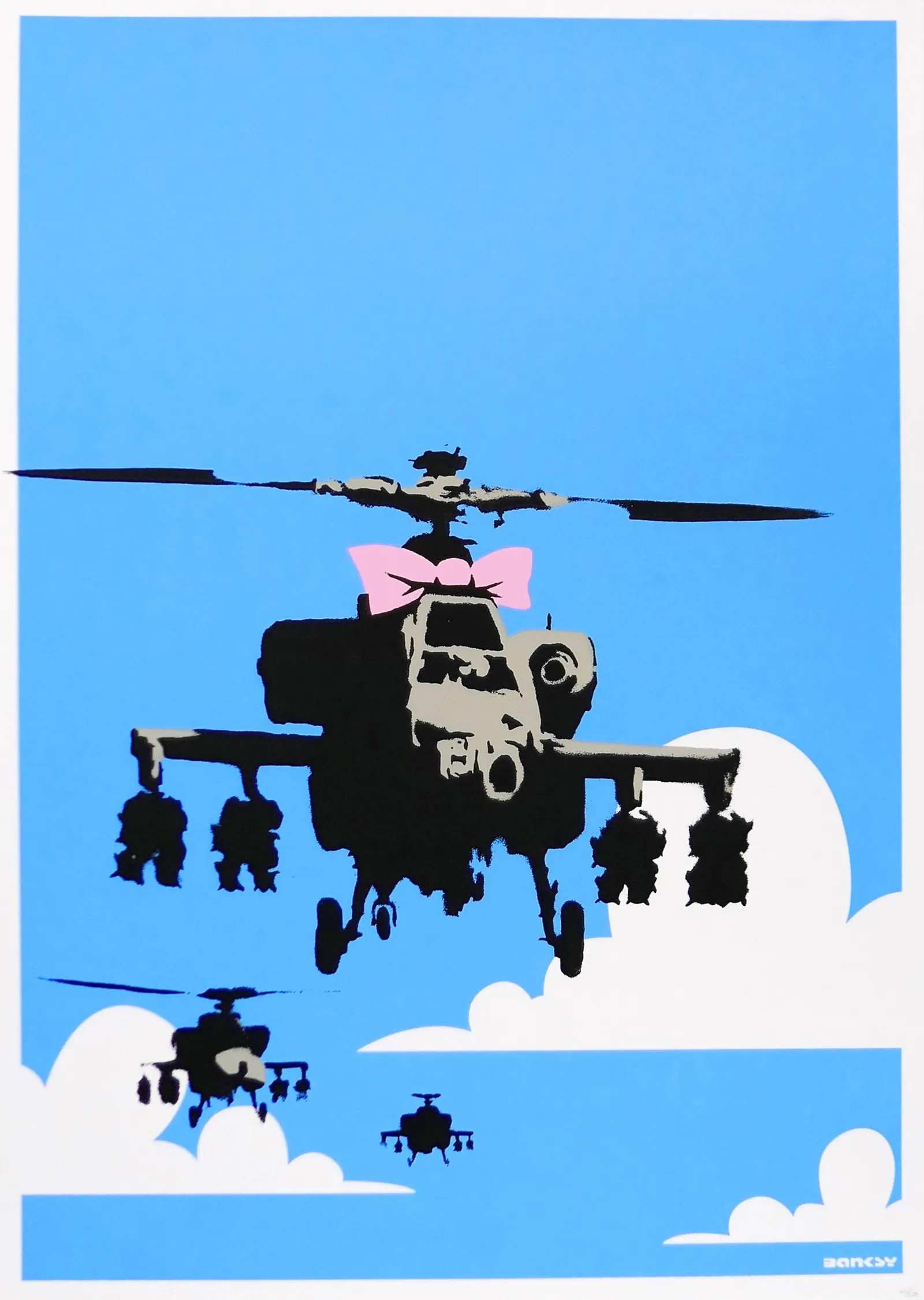 Banksy: Happy Choppers metal tablo