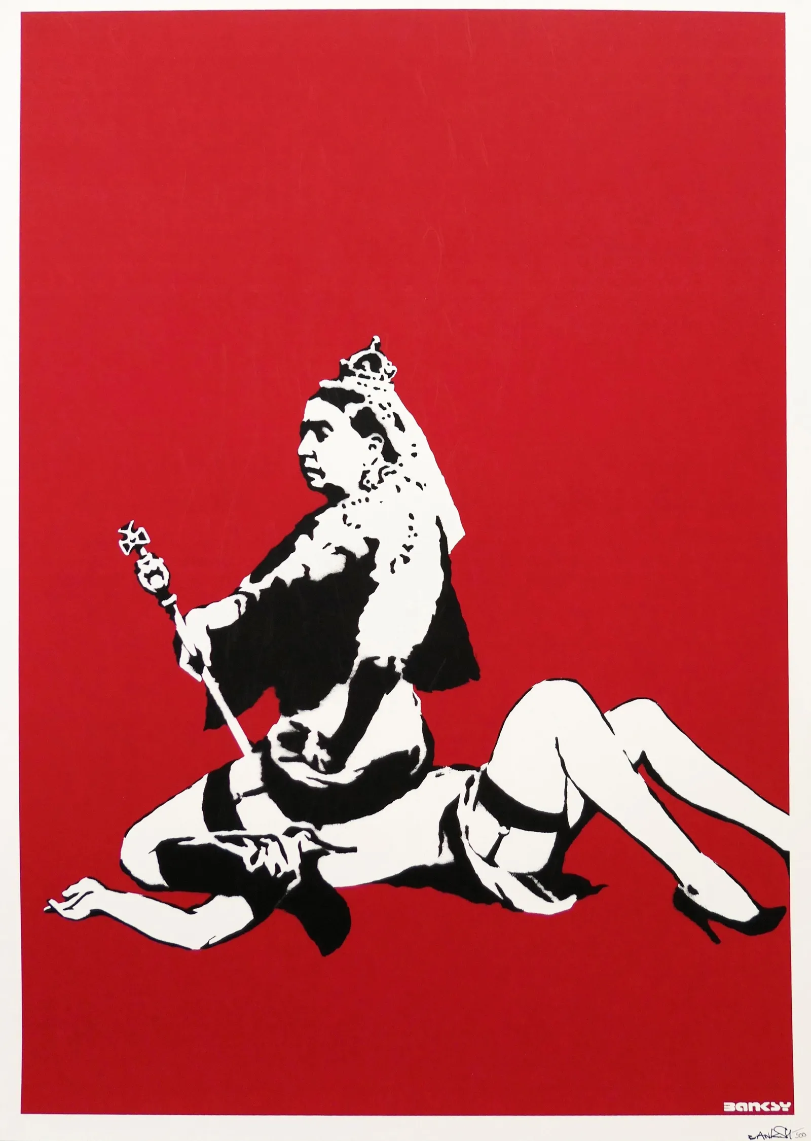 Banksy: Queen Victoria metal tablo