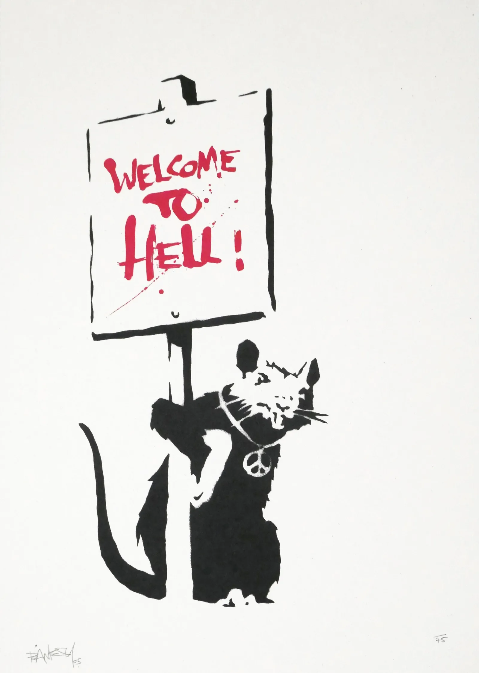 Banksy: Cehenneme Hoş Geldiniz metal tablo