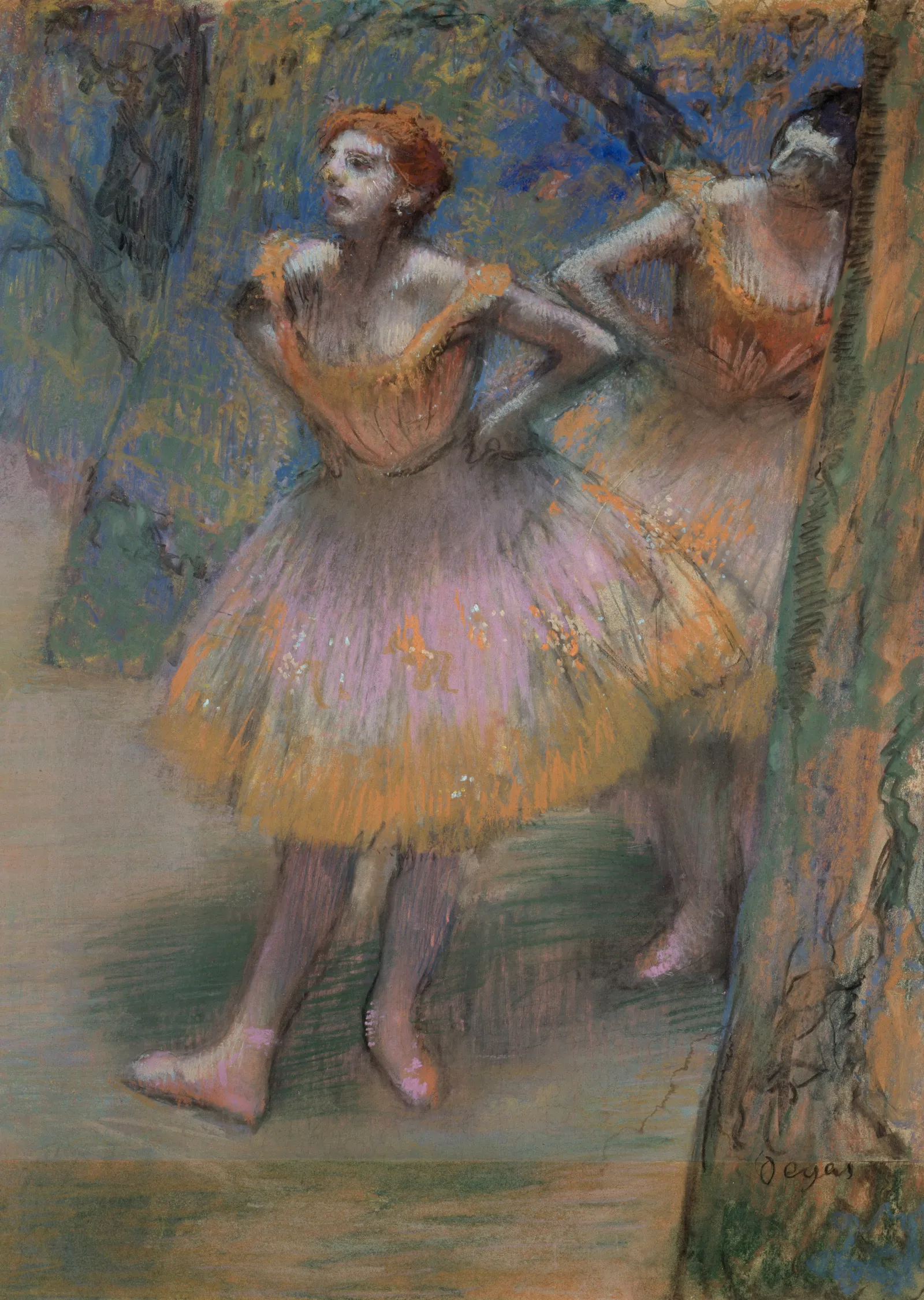 İki Dansçı - Degas metal tablo