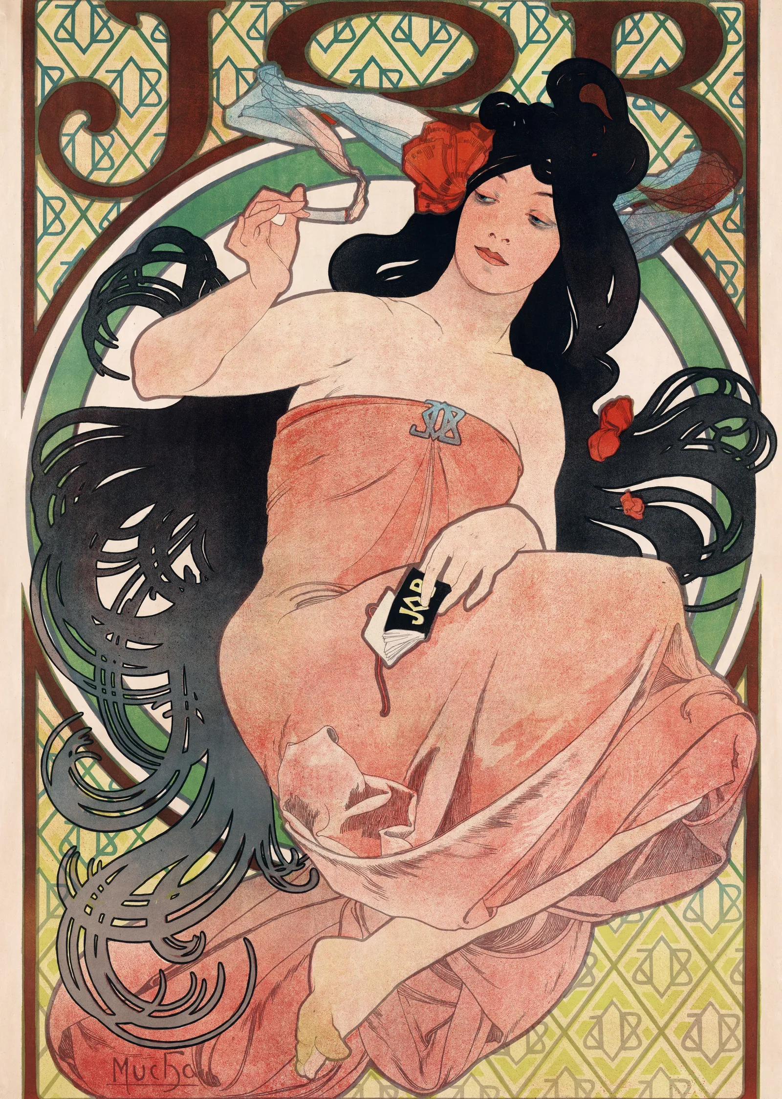 Job (Sigara Afişi) - Alphonse Mucha metal tablo