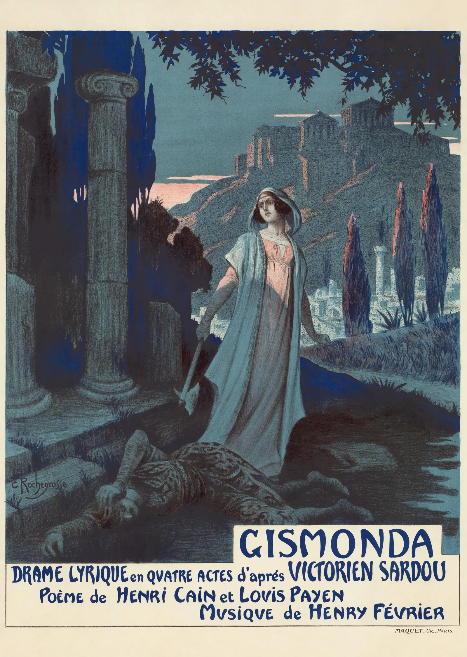 Gismonda: Vintage Opera Afişi metal tablo