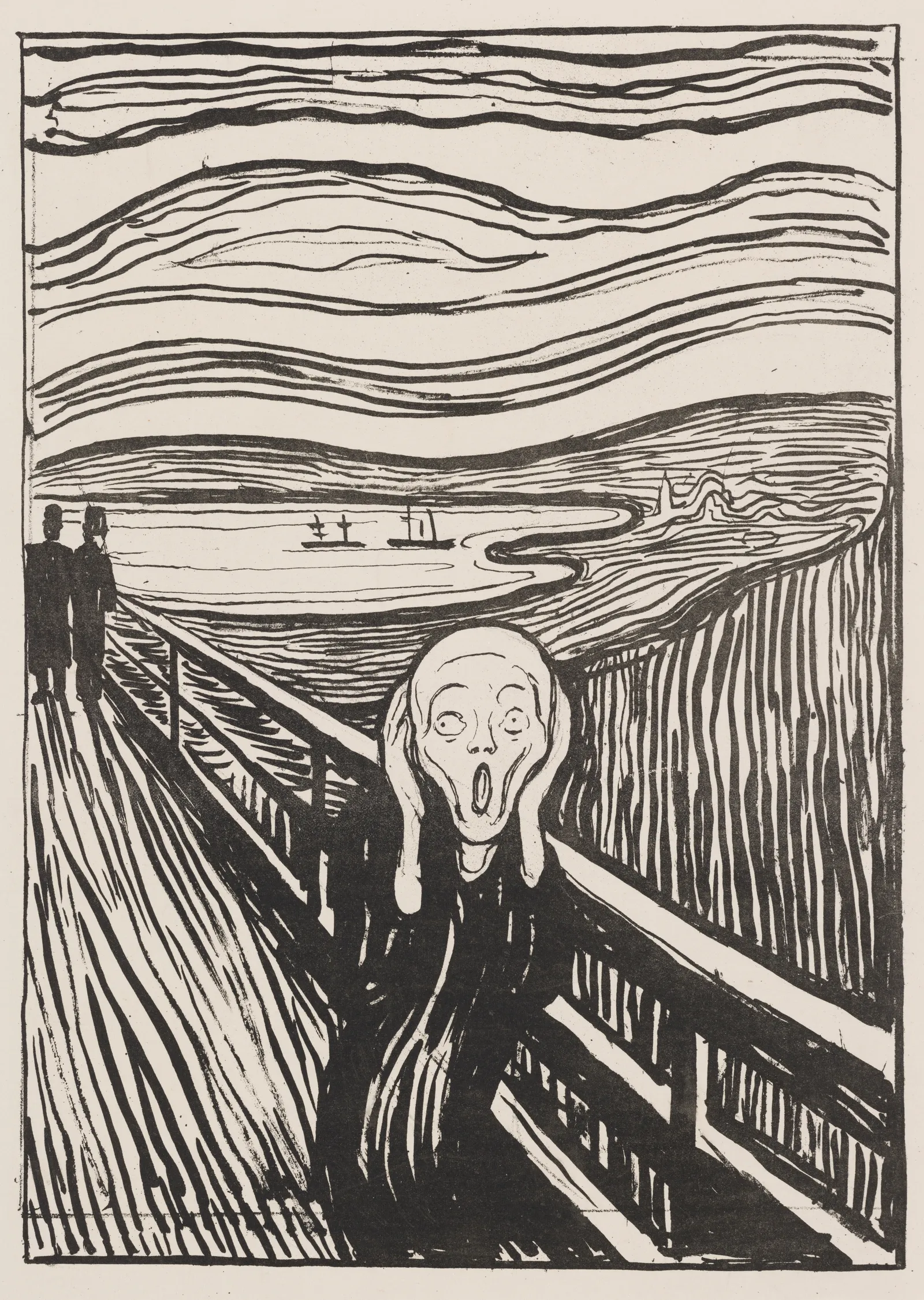 Çığlık - Siyah Beyaz - Munch metal tablo