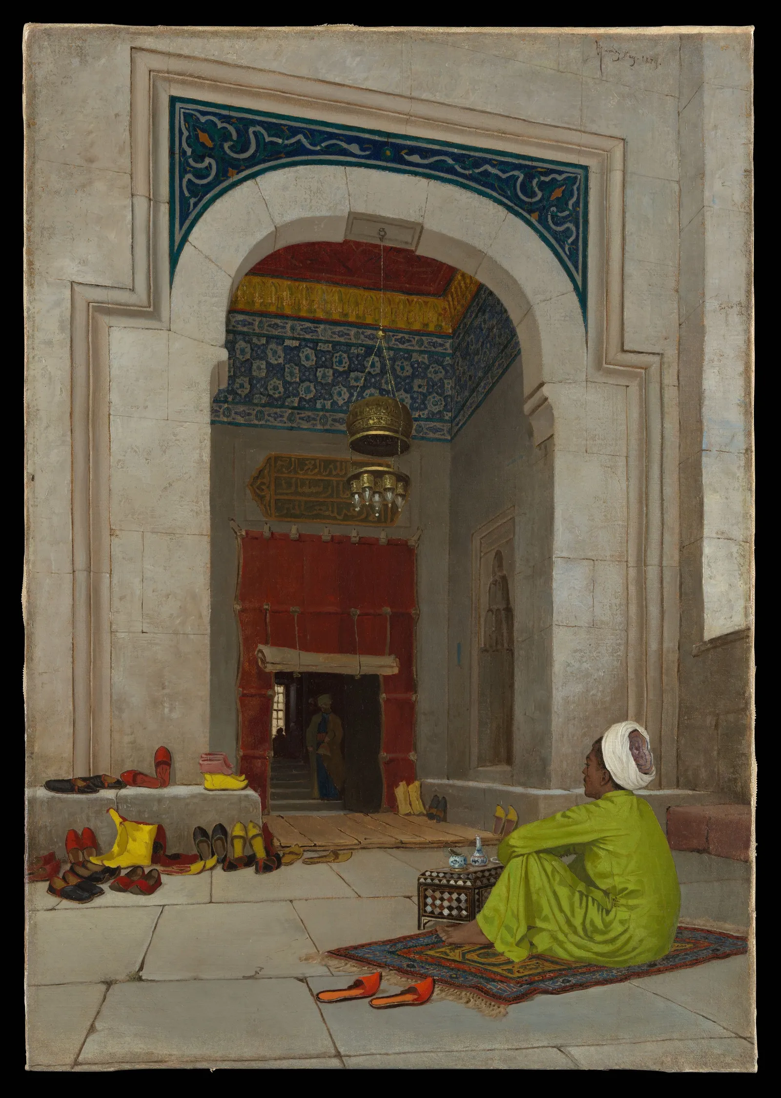 Cami Kapısında - Osman Hamdi Bey metal tablo