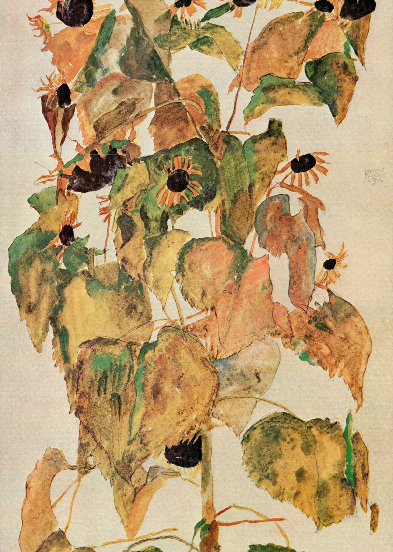 Ayçiçekleri (Schiele) metal tablo