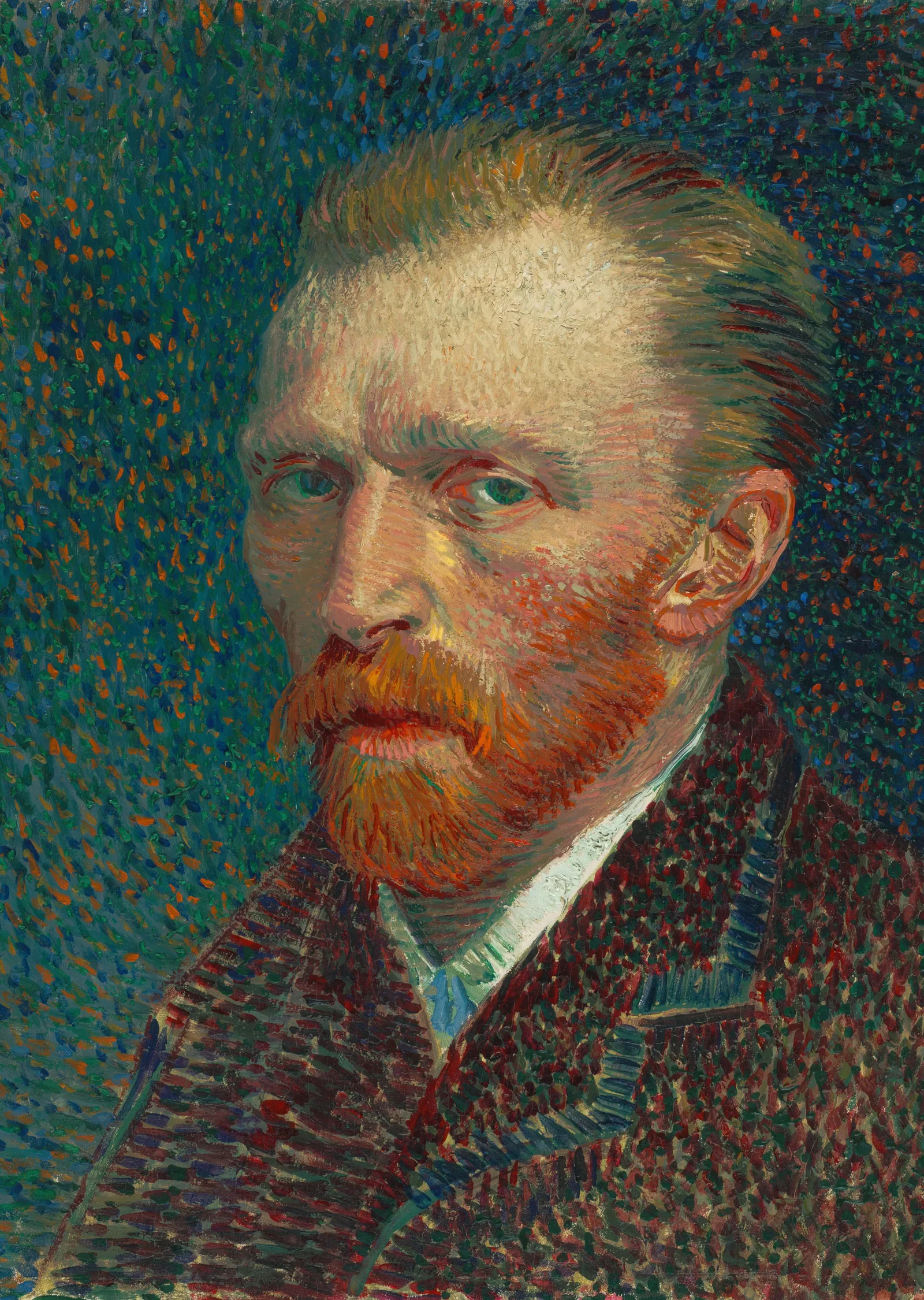 Lacivert Fonlu Van Gogh Otoportresi metal tablo