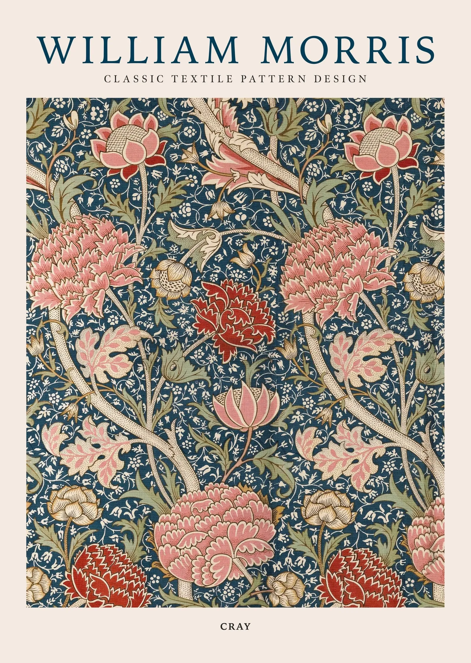 Cray Deseni (William Morris) metal tablo