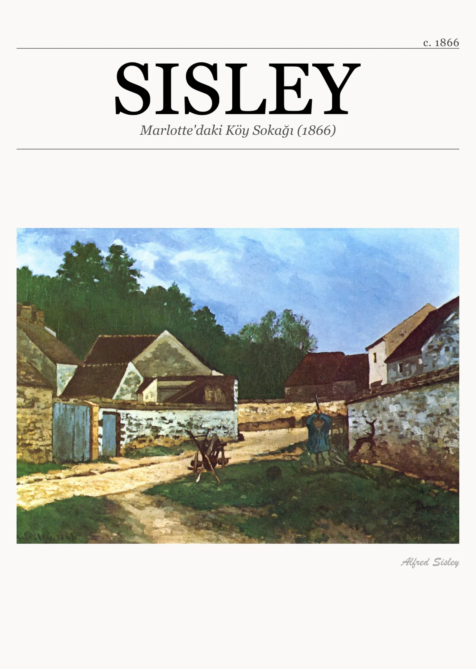 Marlotte'daki Köy Sokağı (1866) metal tablo