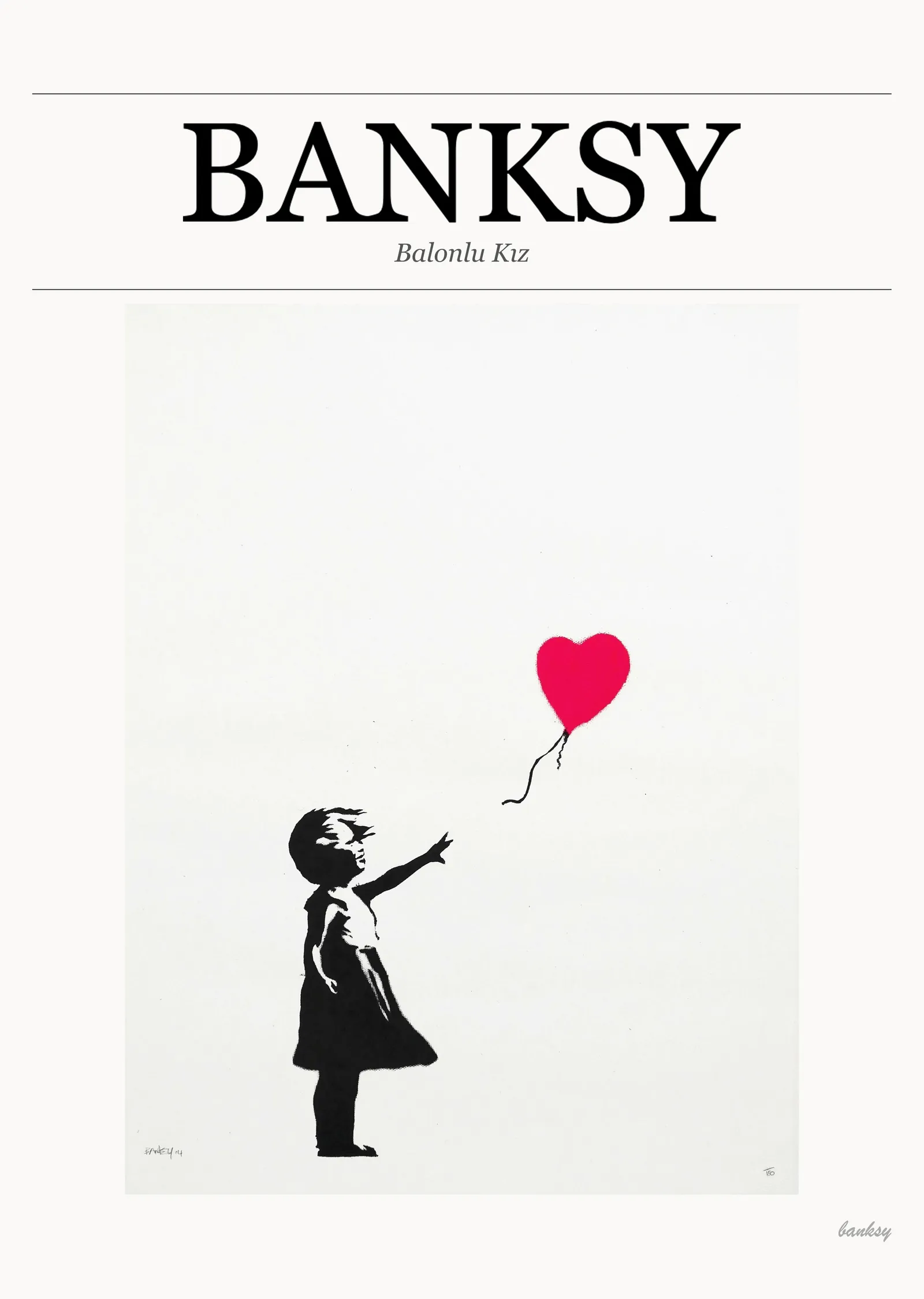 Balonlu Kız - Banksy metal tablo