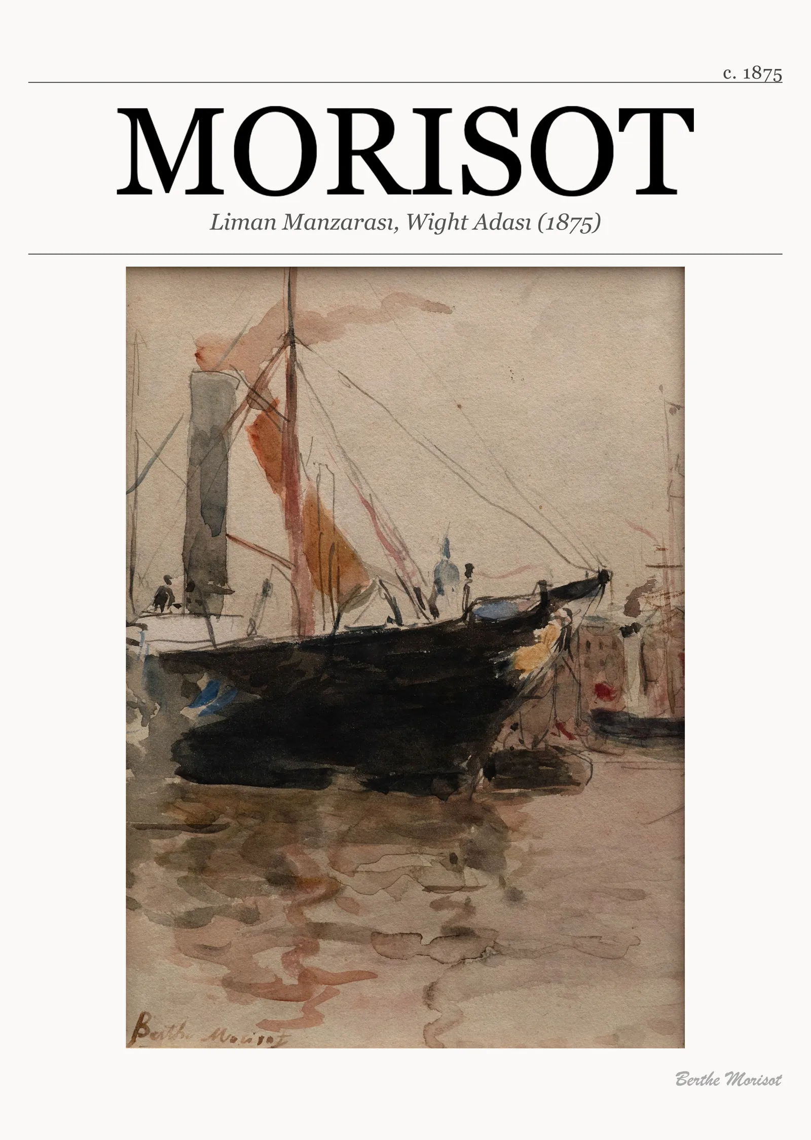 Liman Manzarası, Wight Adası (1875) metal tablo