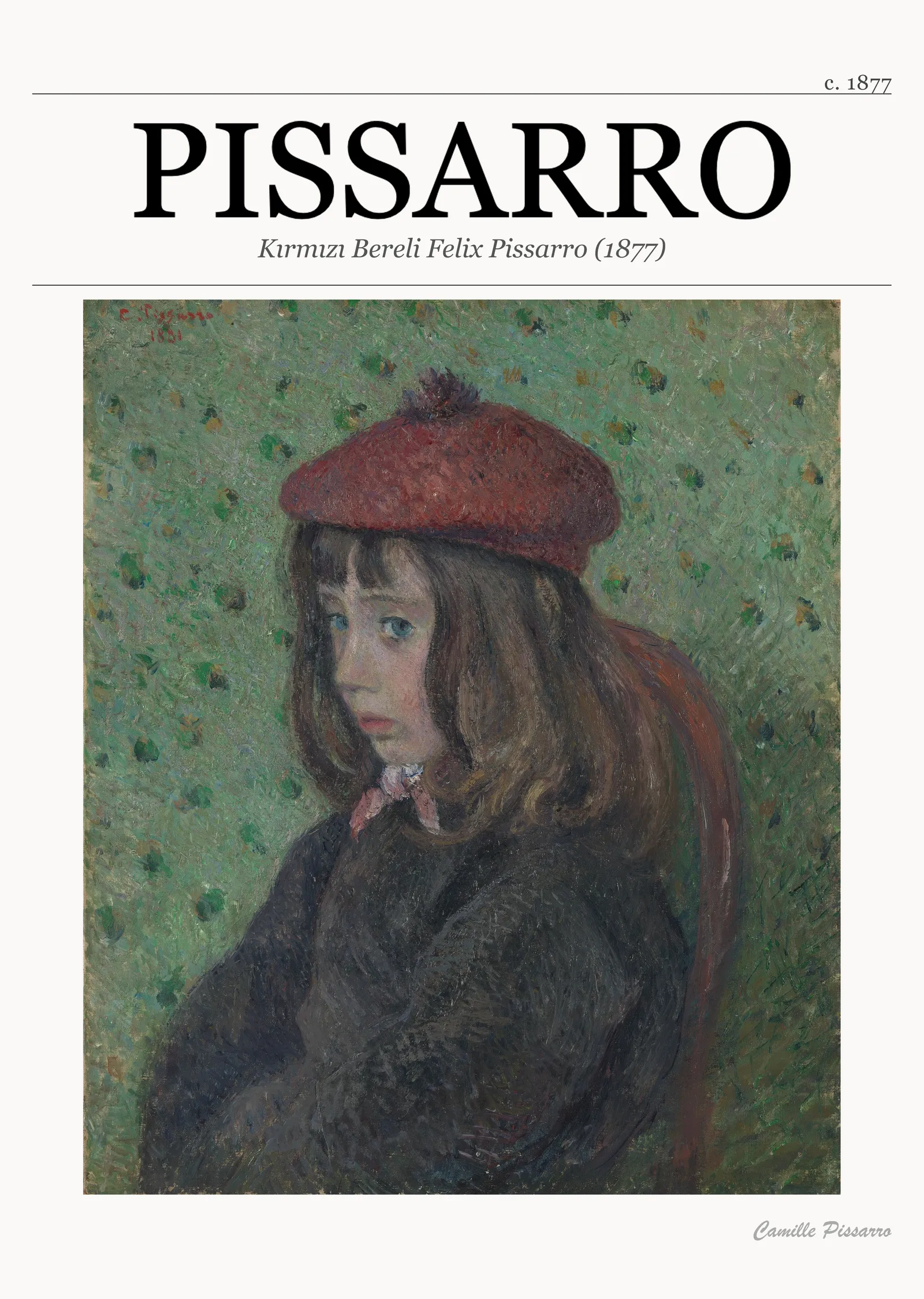 Kırmızı Bereli Felix Pissarro (1877) metal tablo