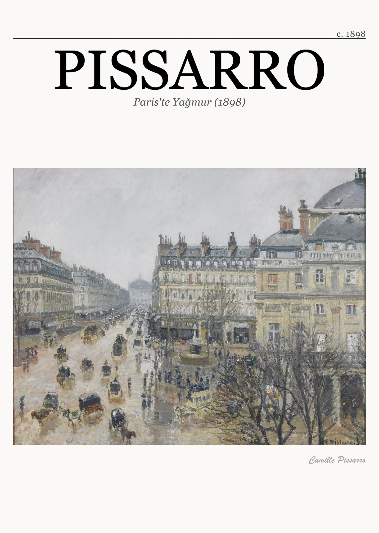 Paris'te Yağmur (1898) metal tablo