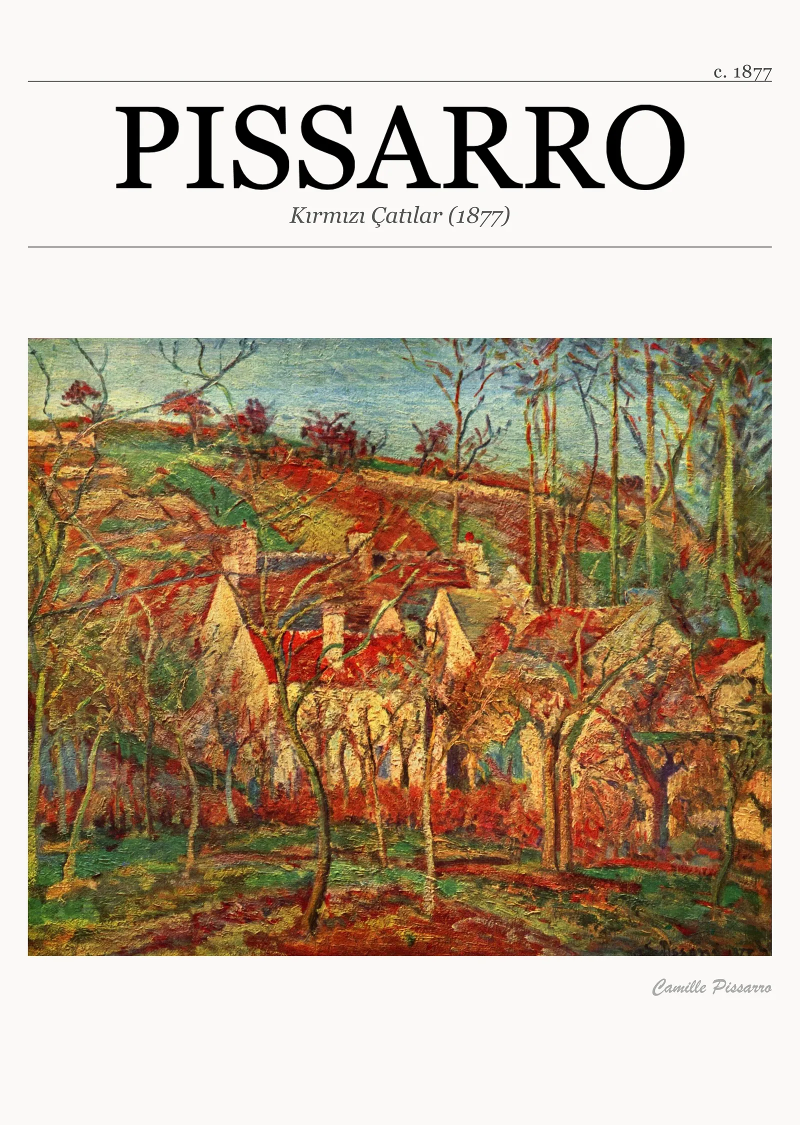 Kırmızı Çatılar (1877) metal tablo