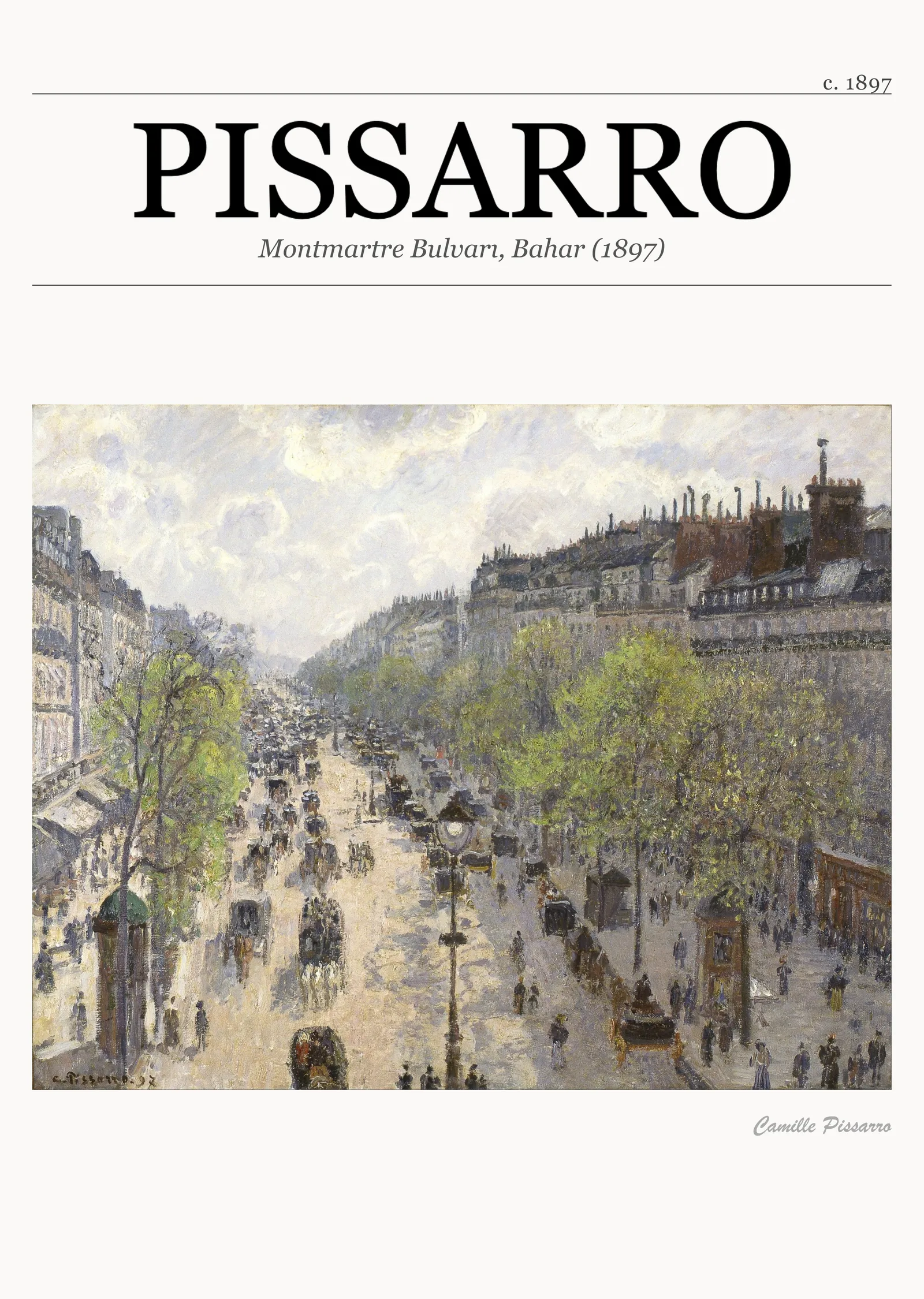 Montmartre Bulvarı, Bahar (1897) metal tablo