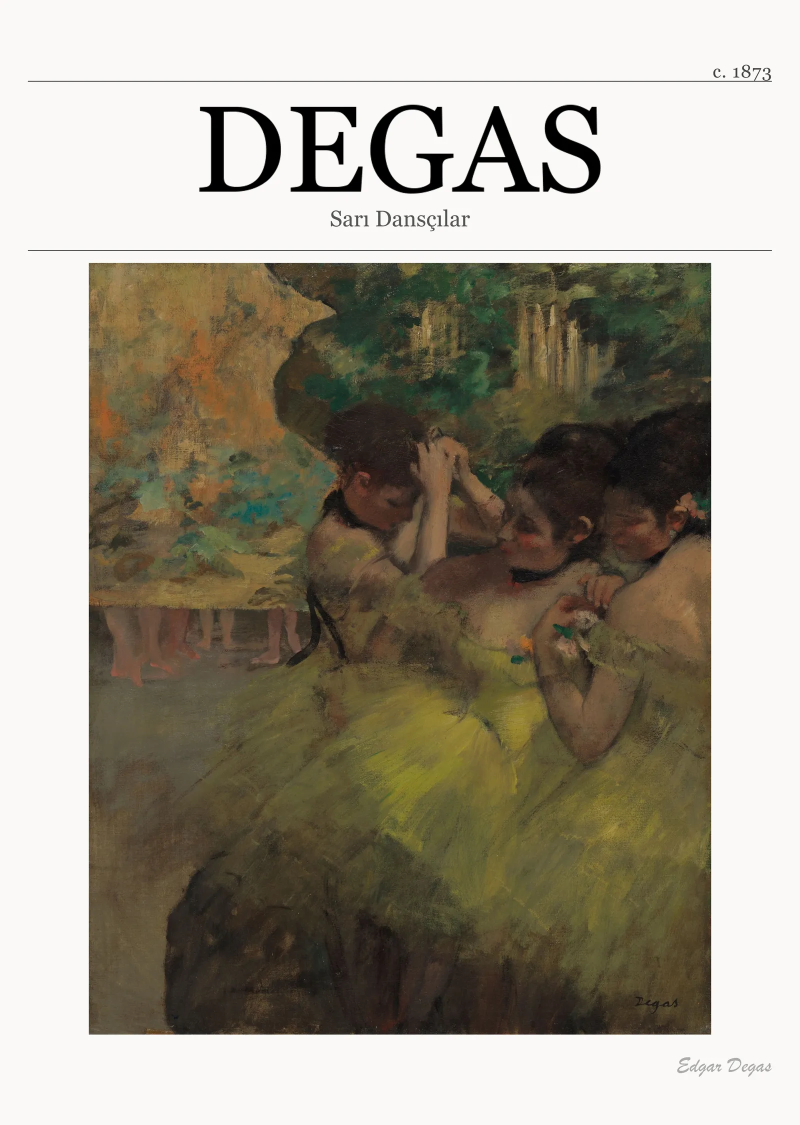 Sarı Dansçılar - Degas metal tablo
