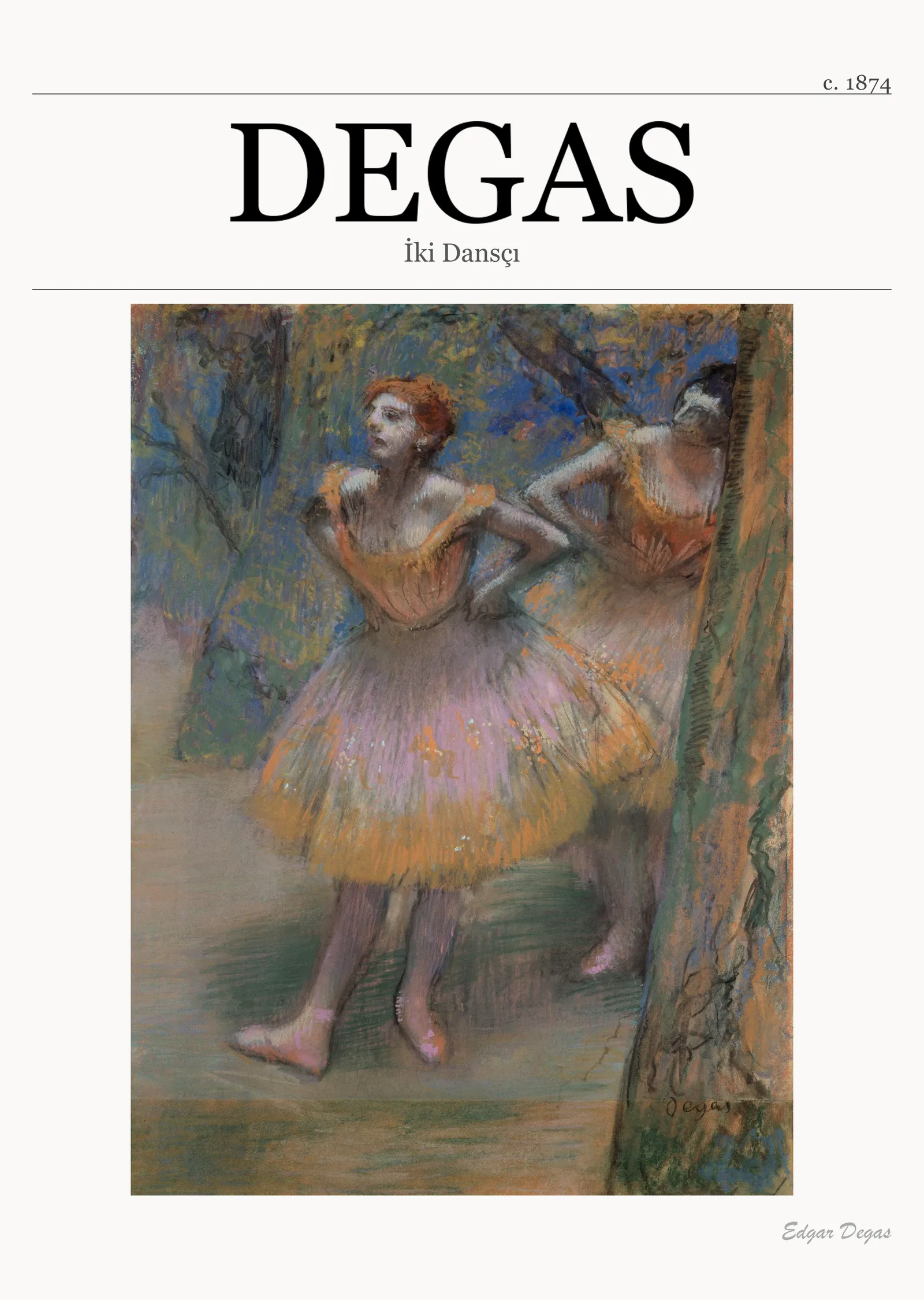 İki Dansçı - Edgar Degas metal tablo
