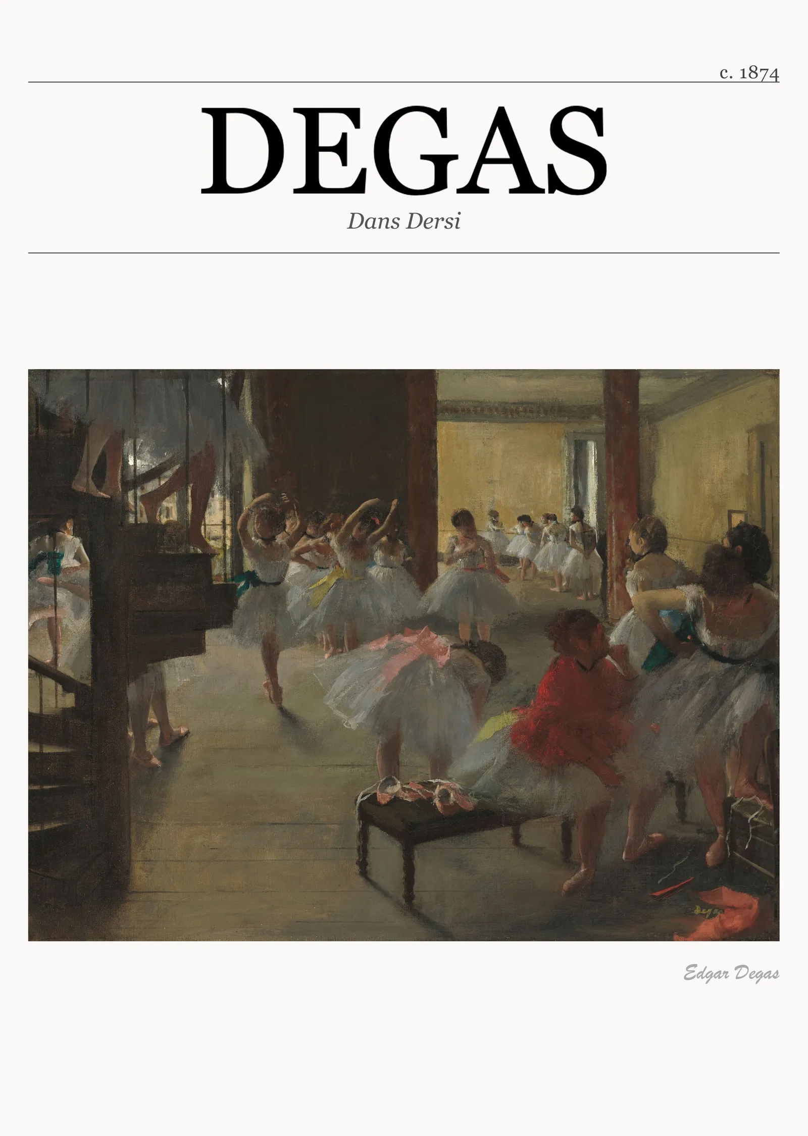 Dans Dersi - Edgar Degas: Geniş Prova Salonu metal tablo