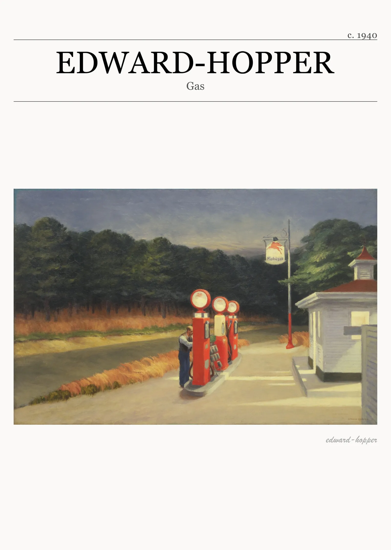 Edward Hopper - Benzin İstasyonu metal tablo