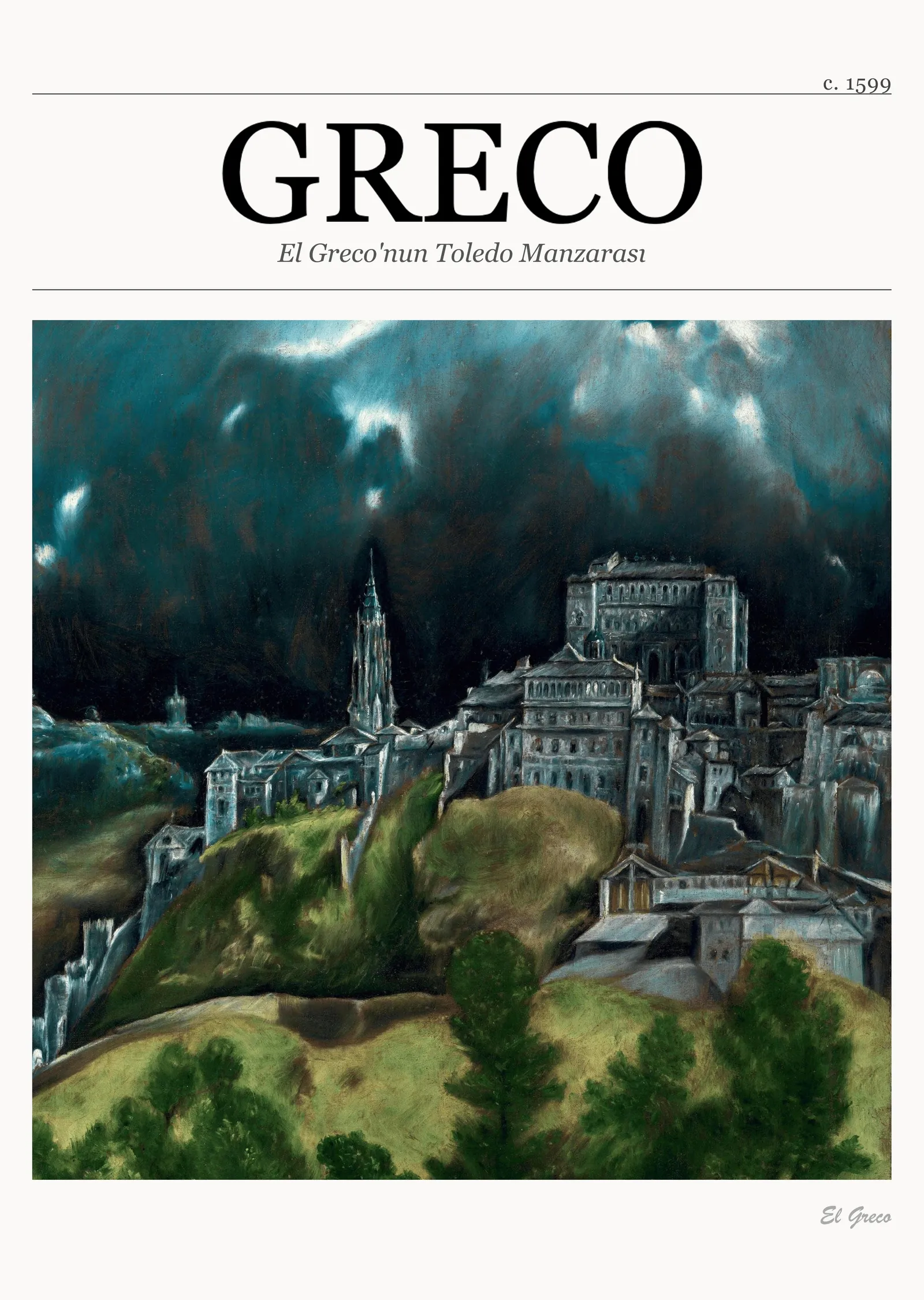 El Greco'nun Toledo Manzarası metal tablo