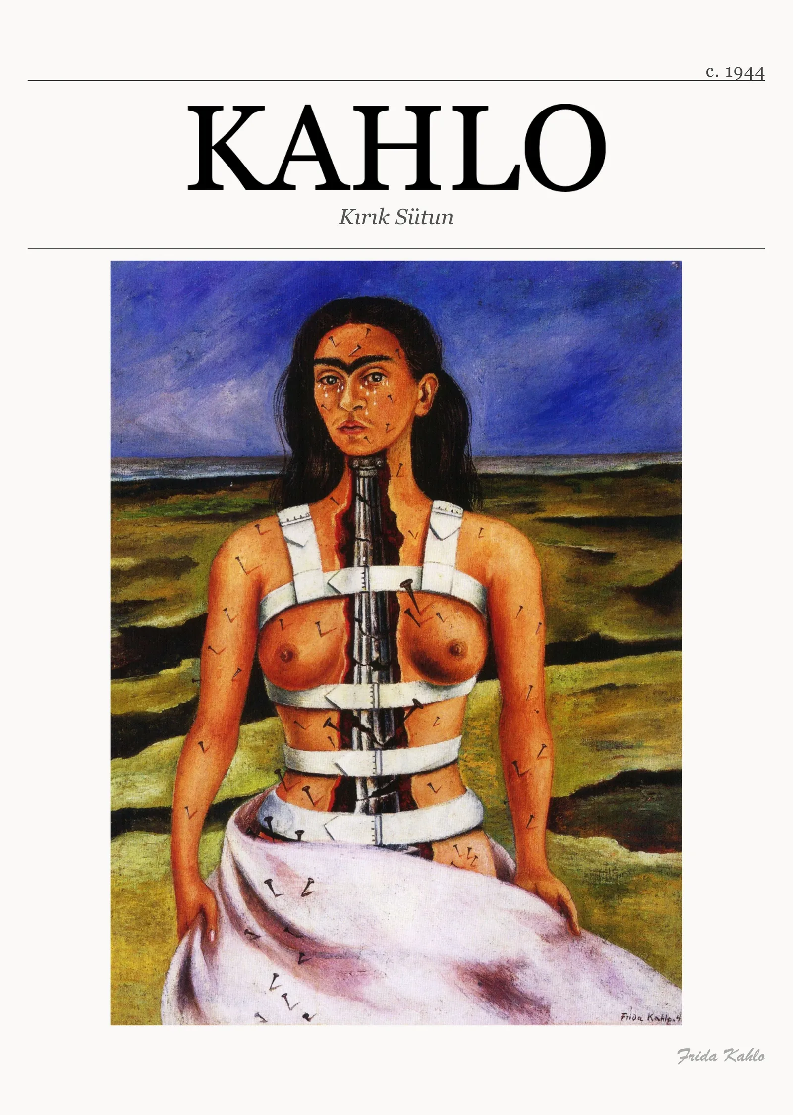 Frida Kahlo - Kırık Sütun, 1944 metal tablo