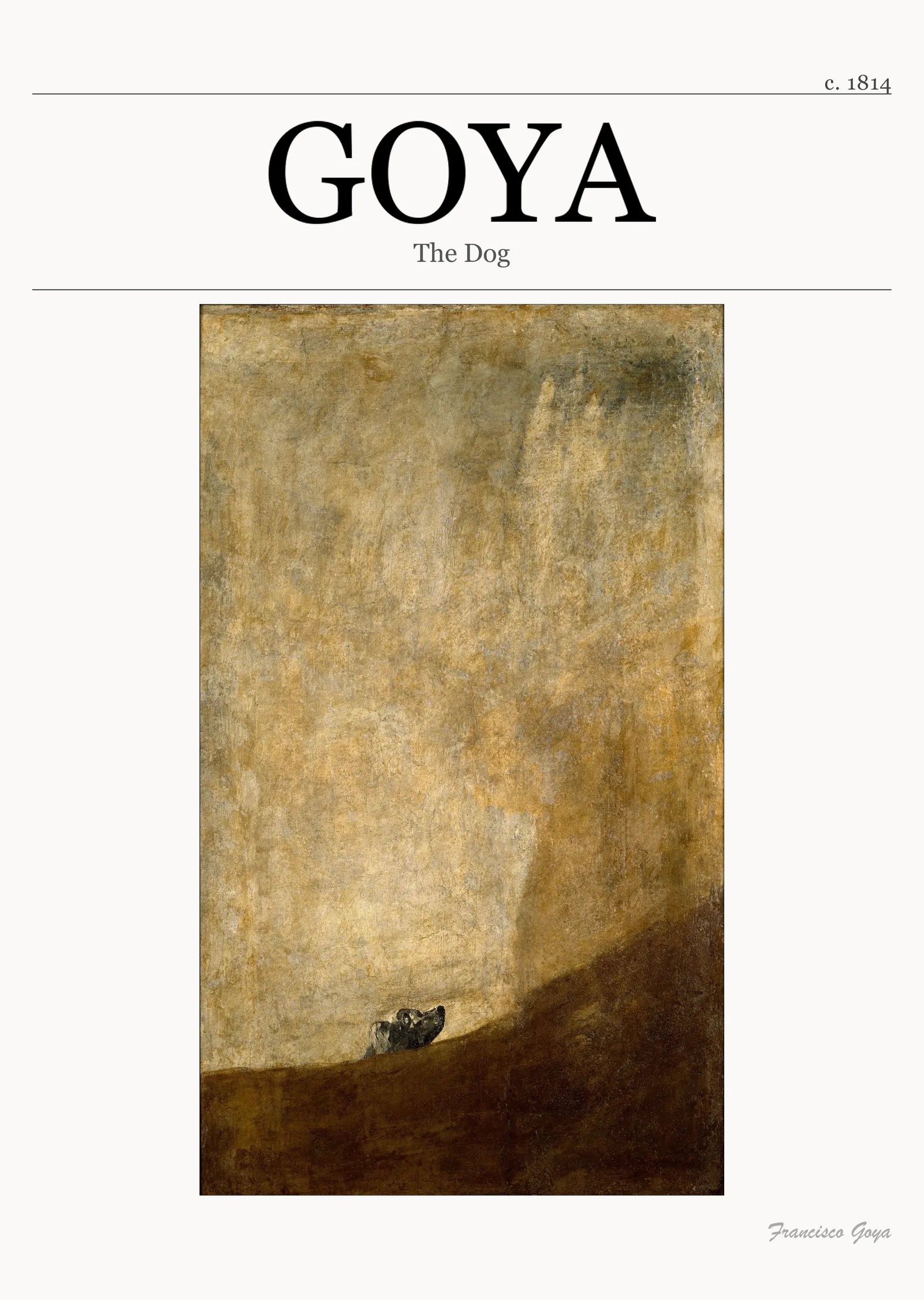Köpek - Francisco Goya metal tablo