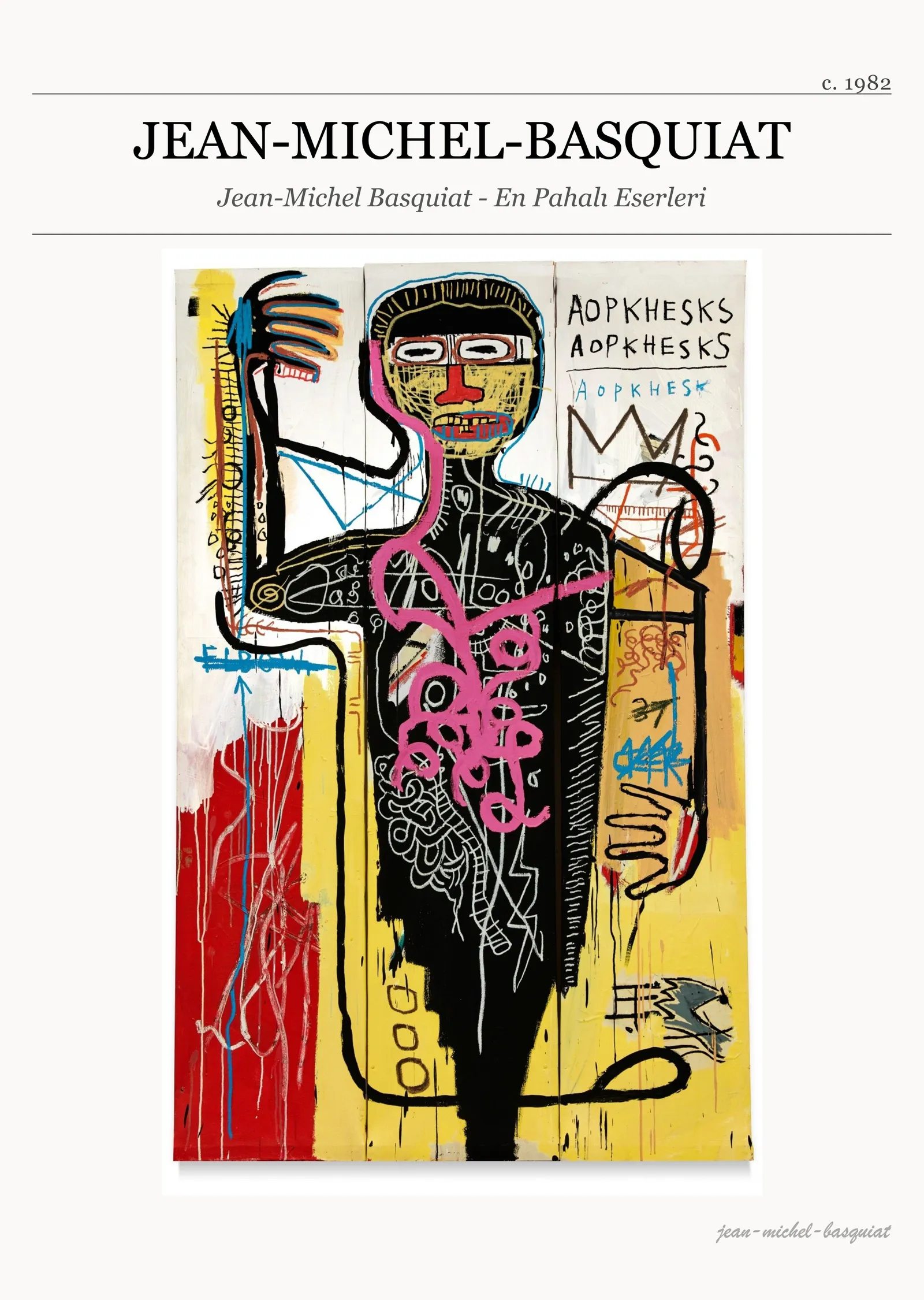 Jean-Michel Basquiat - En Pahalı Eserleri metal tablo