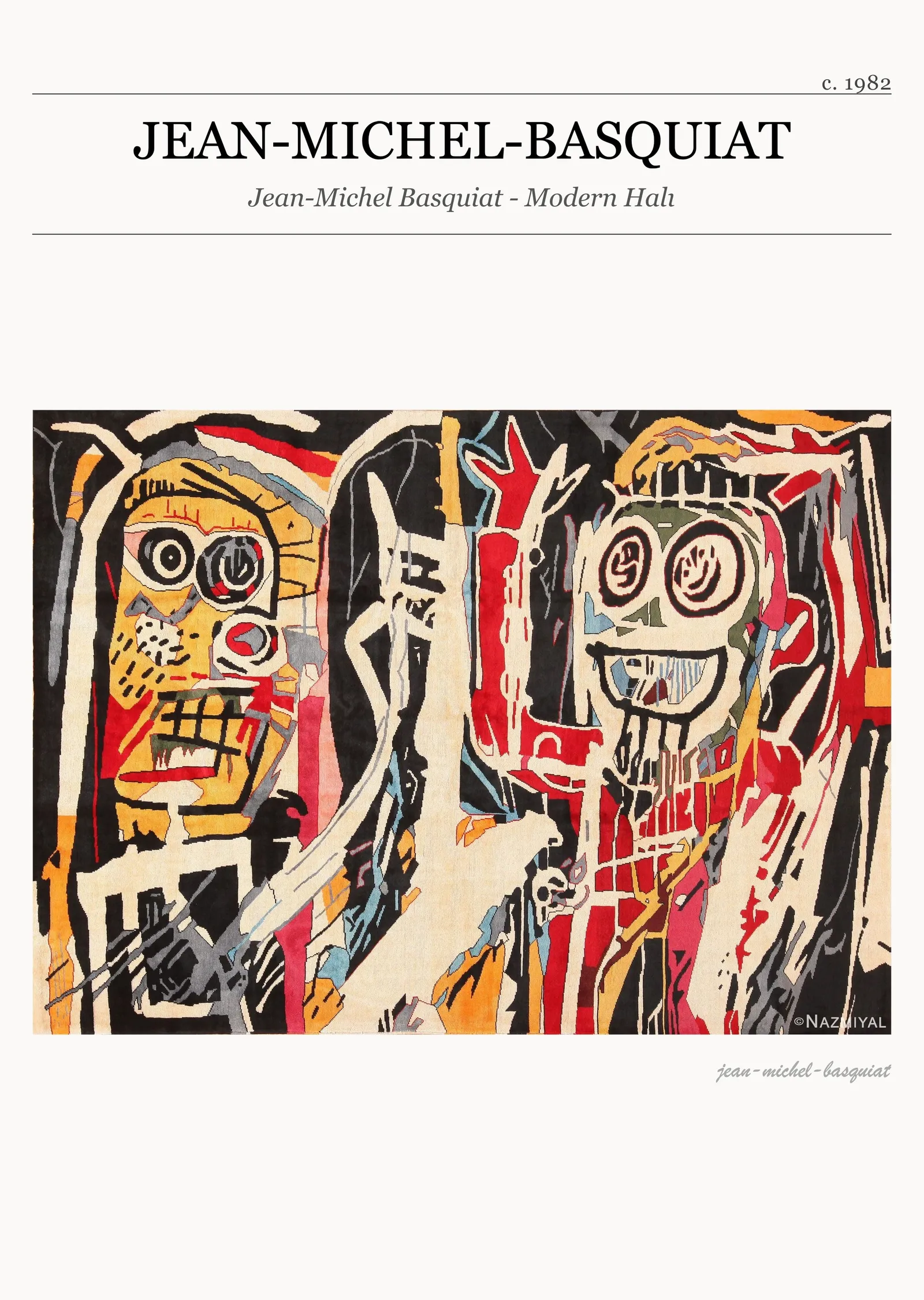 Jean-Michel Basquiat - Modern Halı metal tablo