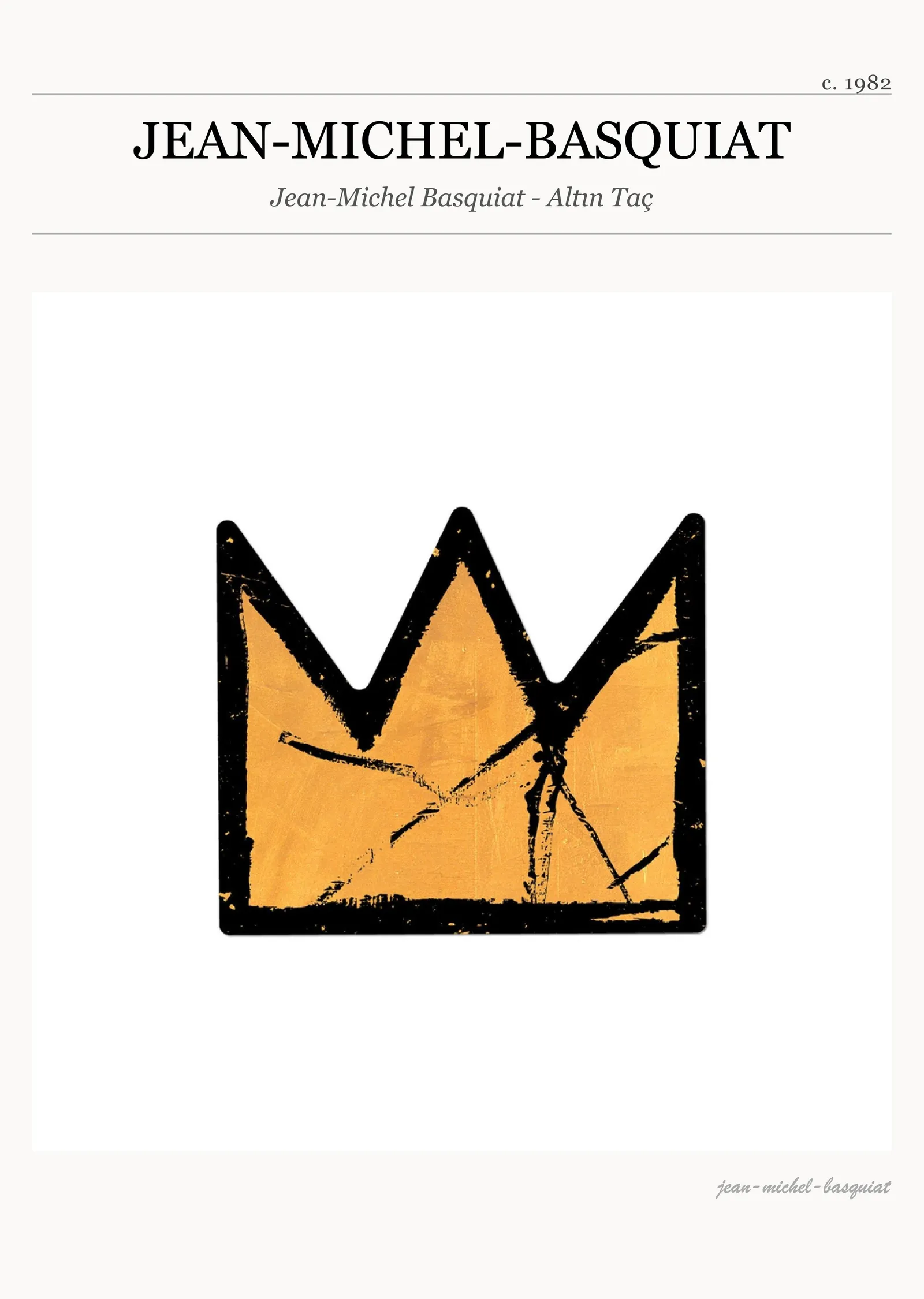 Jean-Michel Basquiat - Altın Taç metal tablo