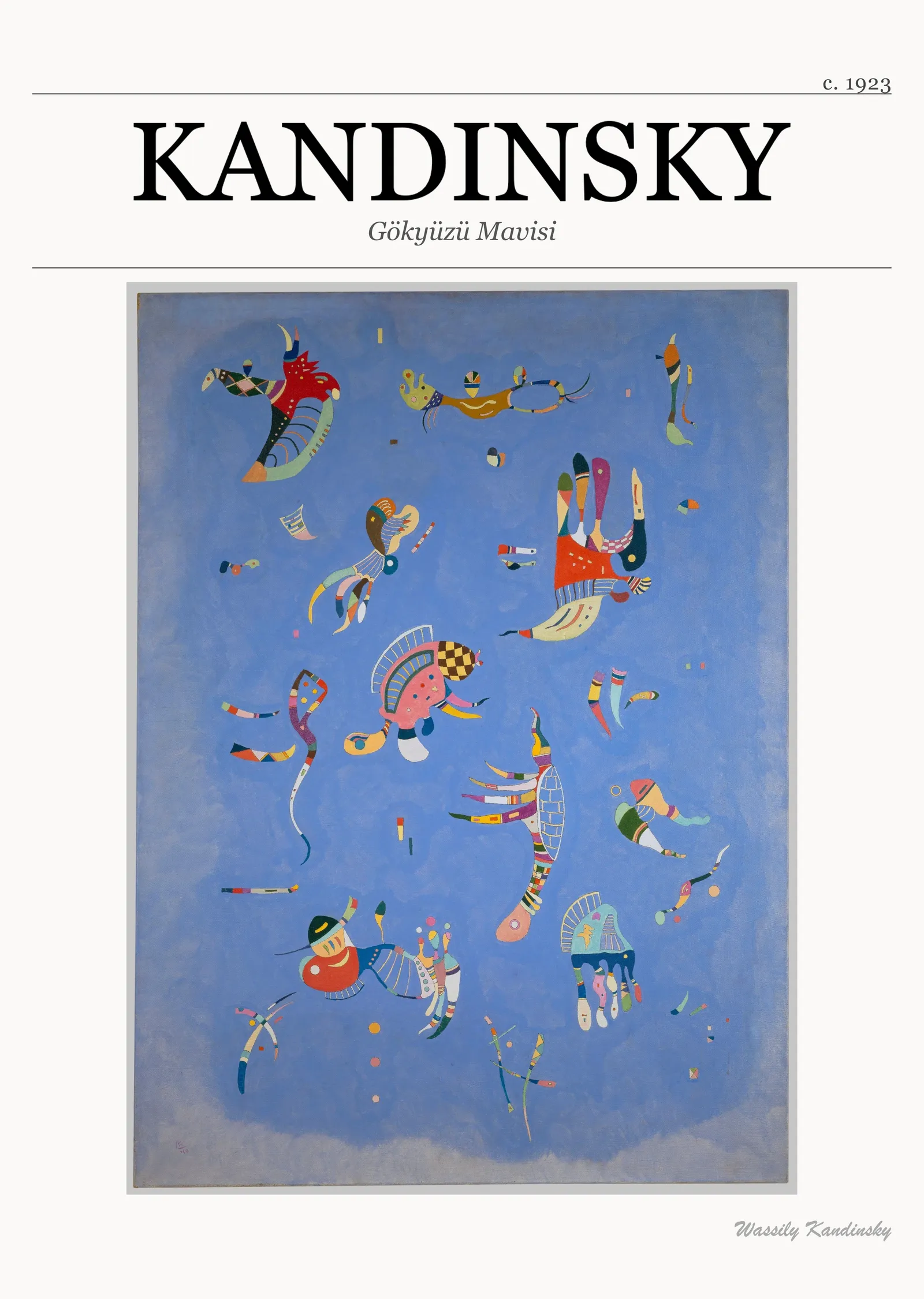 Wassily Kandinsky - Gökyüzü Mavisi metal tablo