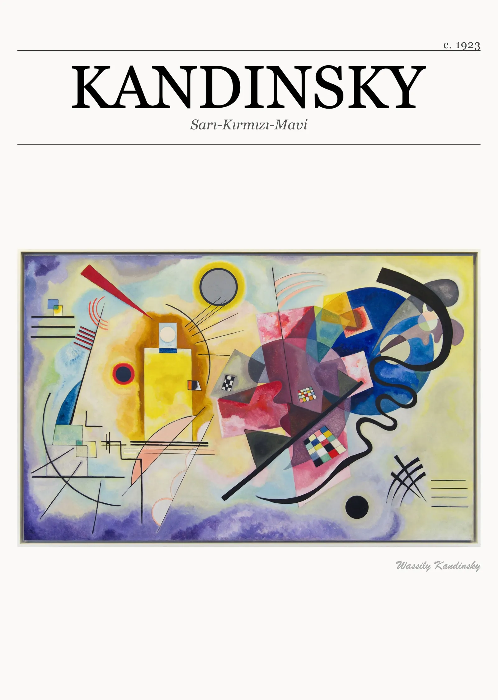 Wassily Kandinsky - Sarı-Kırmızı-Mavi metal tablo