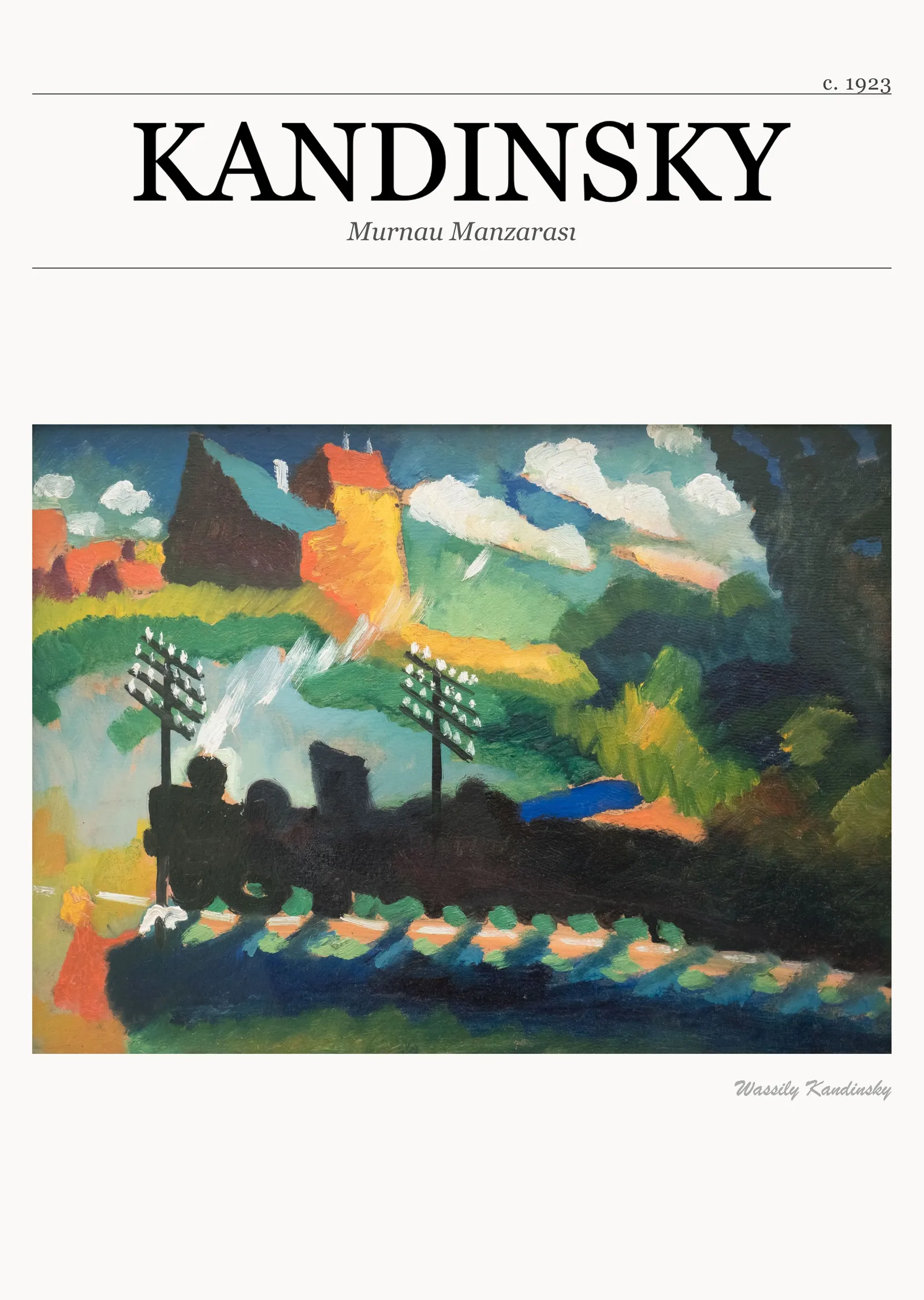 Wassily Kandinsky - Murnau Manzarası metal tablo