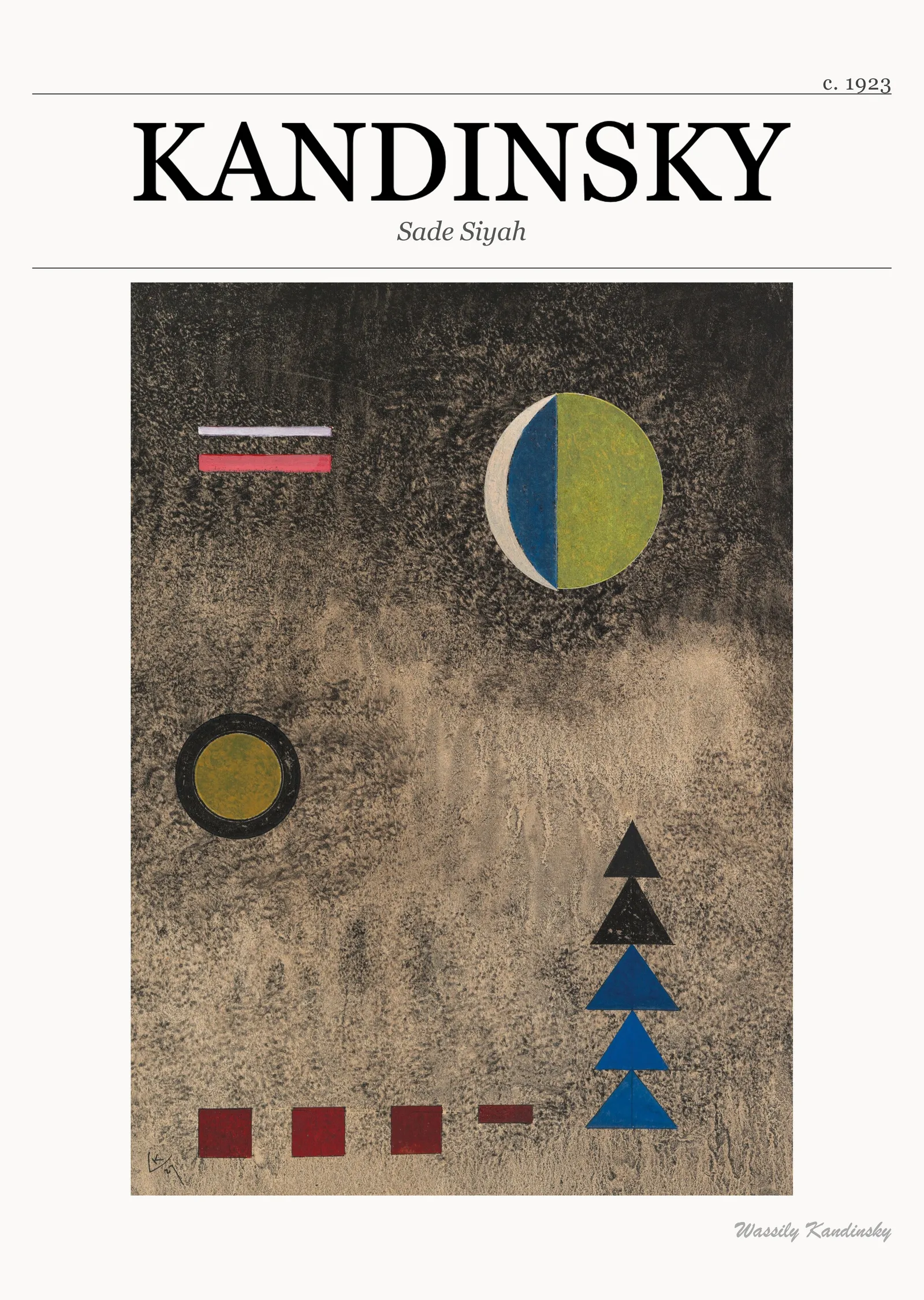 Kandinsky - Sade Siyah metal tablo
