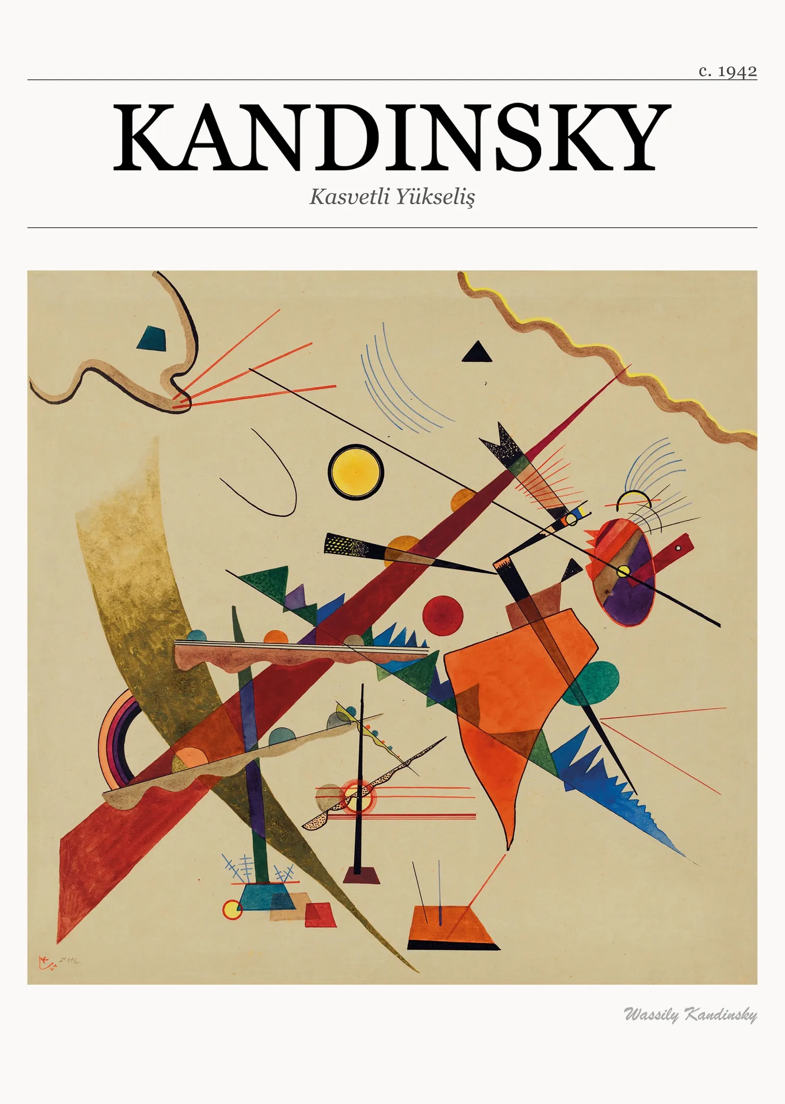 Kasvetli Yükseliş - Kandinsky metal tablo