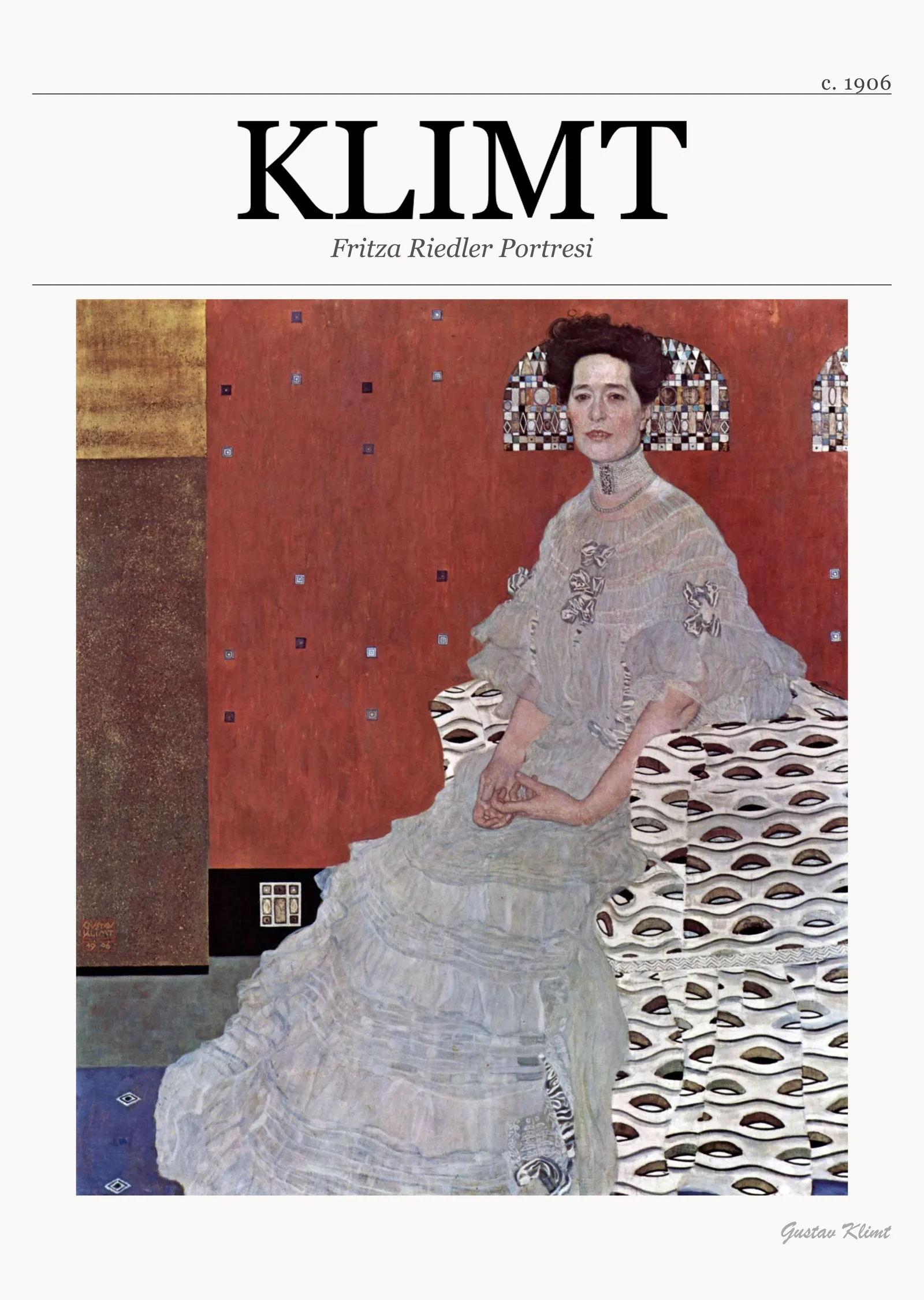 Fritza Riedler Portresi - Klimt metal tablo