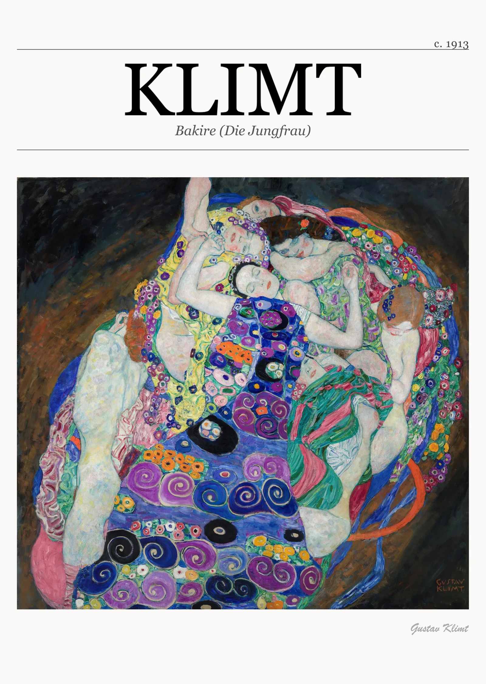 Bakire (Die Jungfrau) - Gustav Klimt metal tablo