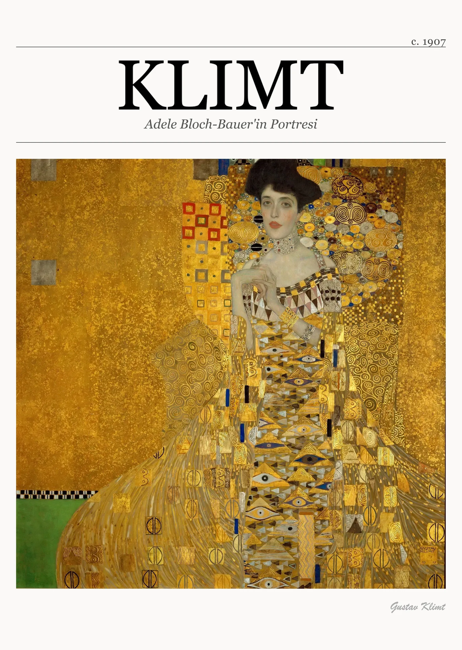 Adele Bloch-Bauer'in Portresi (Gustav Klimt) metal tablo